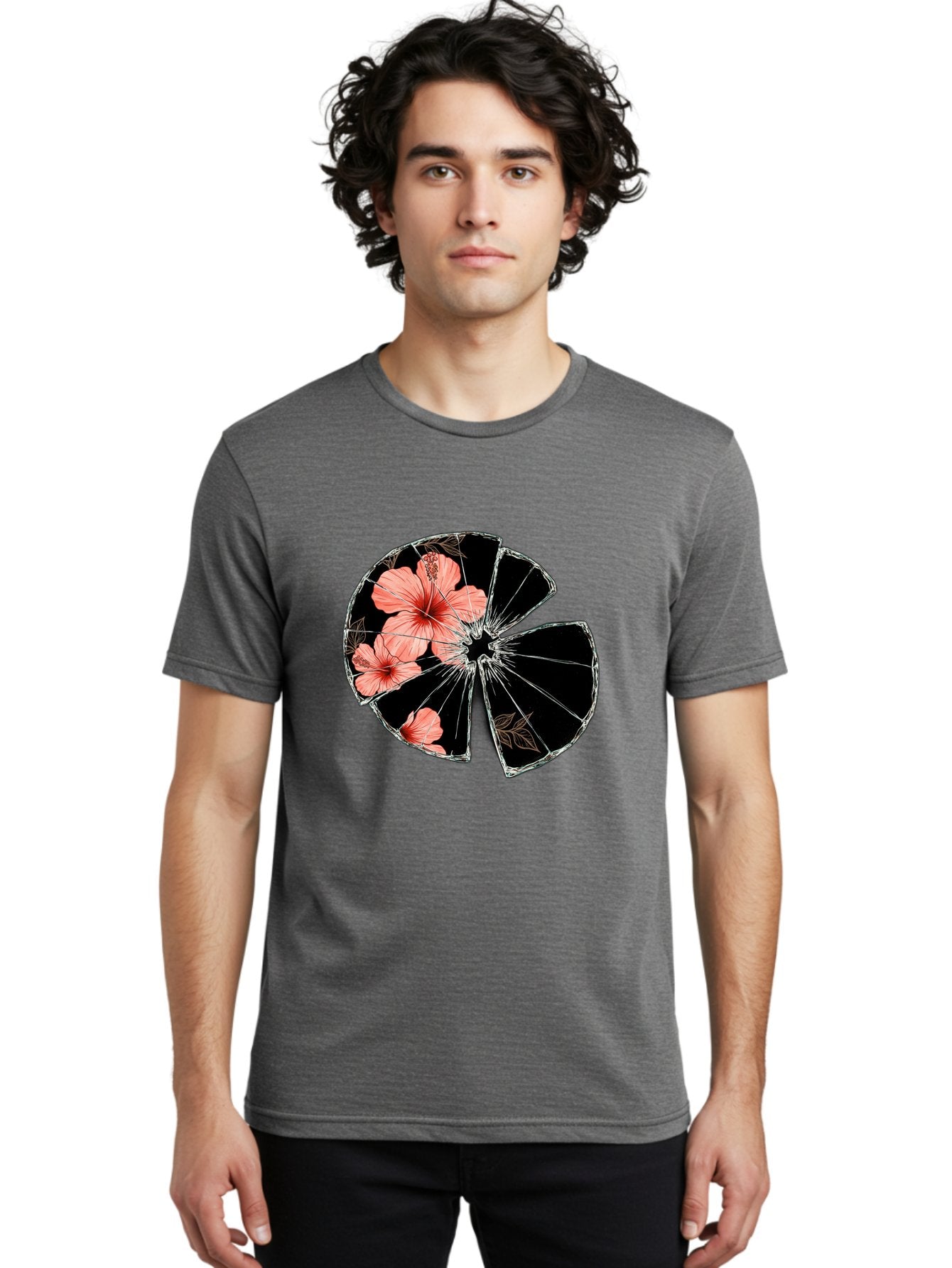 Shattered-Hibiscus Men'S Graphic Tee, 100% Cotton, Comfortable Casual Summer Wear, Machine Washable, Vintage Camera, Old Camera, Antique Camera, Black Camera, Classic Photography, Photography Equipment, Nostalgic Device, Film Camera, Bal297 18
