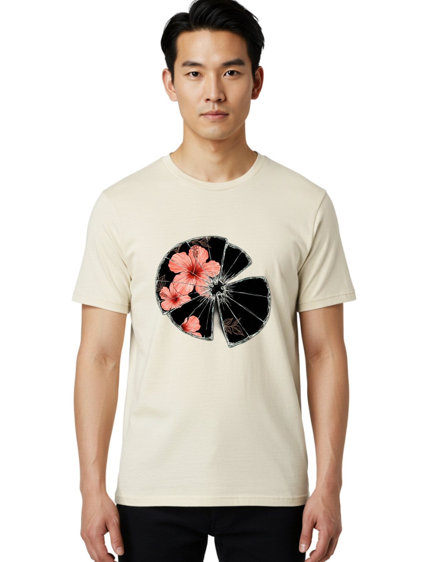 Shattered-Hibiscus Men'S Graphic Tee, 100% Cotton, Comfortable Casual Summer Wear, Machine Washable, Vintage Camera, Old Camera, Antique Camera, Black Camera, Classic Photography, Photography Equipment, Nostalgic Device, Film Camera, Bal297 21