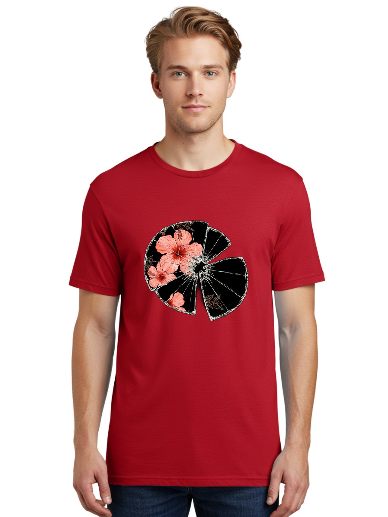 Shattered-Hibiscus Men'S Graphic Tee, 100% Cotton, Comfortable Casual Summer Wear, Machine Washable, Vintage Camera, Old Camera, Antique Camera, Black Camera, Classic Photography, Photography Equipment, Nostalgic Device, Film Camera, Bal297 25