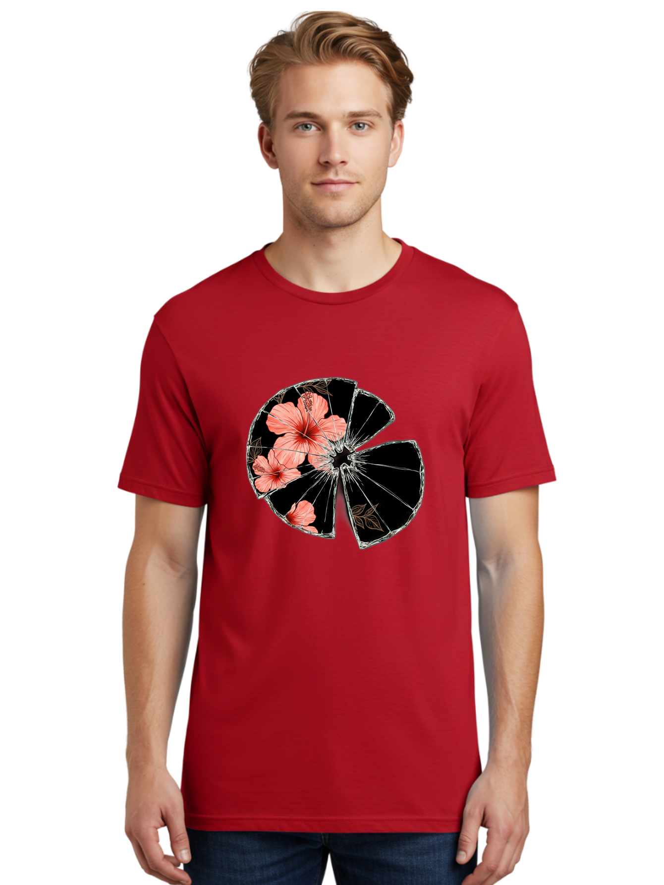 Shattered-Hibiscus Men'S Graphic Tee, 100% Cotton, Comfortable Casual Summer Wear, Machine Washable, Vintage Camera, Old Camera, Antique Camera, Black Camera, Classic Photography, Photography Equipment, Nostalgic Device, Film Camera, Bal297 21