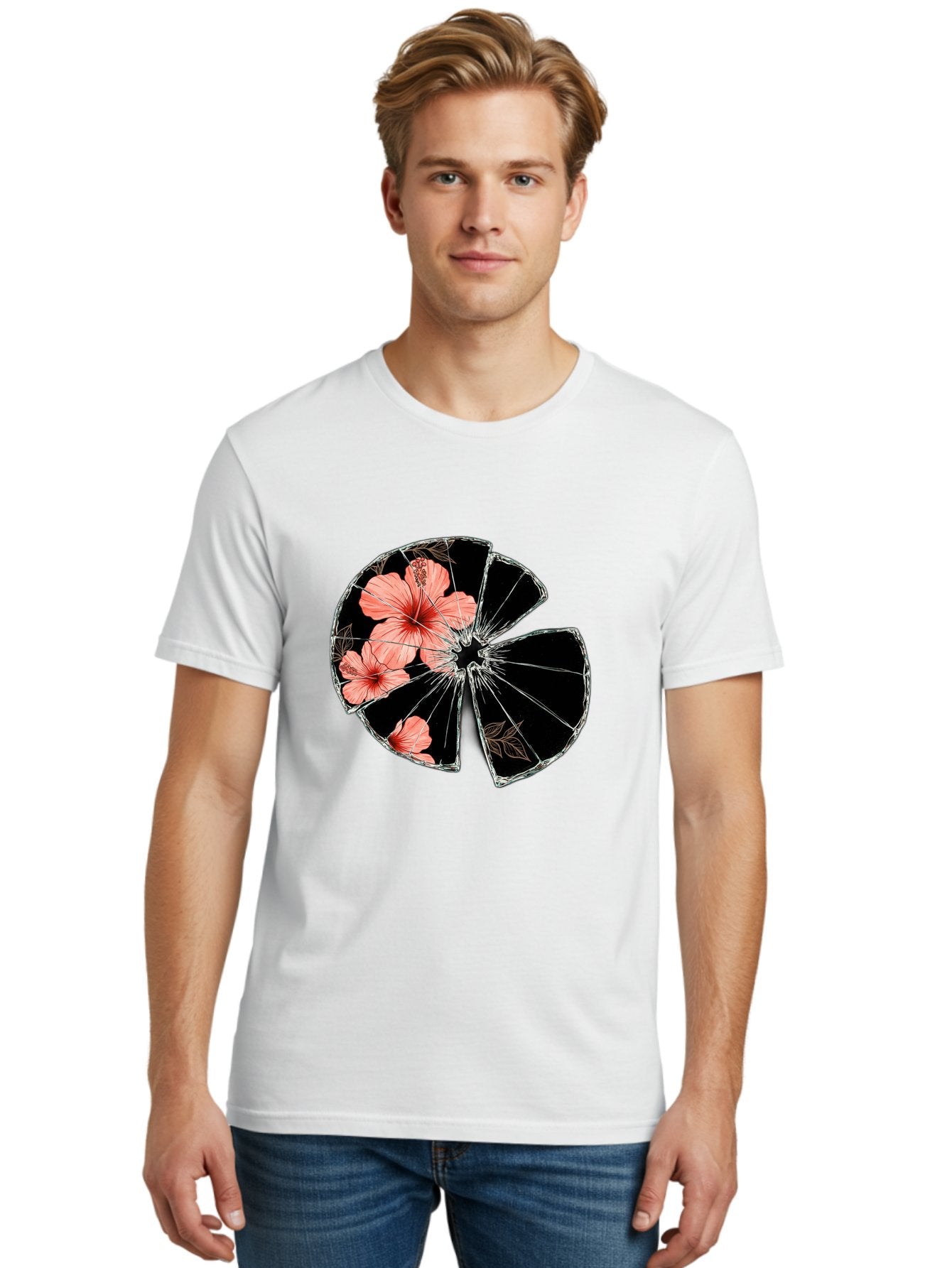 Shattered-Hibiscus Men'S Graphic Tee, 100% Cotton, Comfortable Casual Summer Wear, Machine Washable, Vintage Camera, Old Camera, Antique Camera, Black Camera, Classic Photography, Photography Equipment, Nostalgic Device, Film Camera, Bal297 26