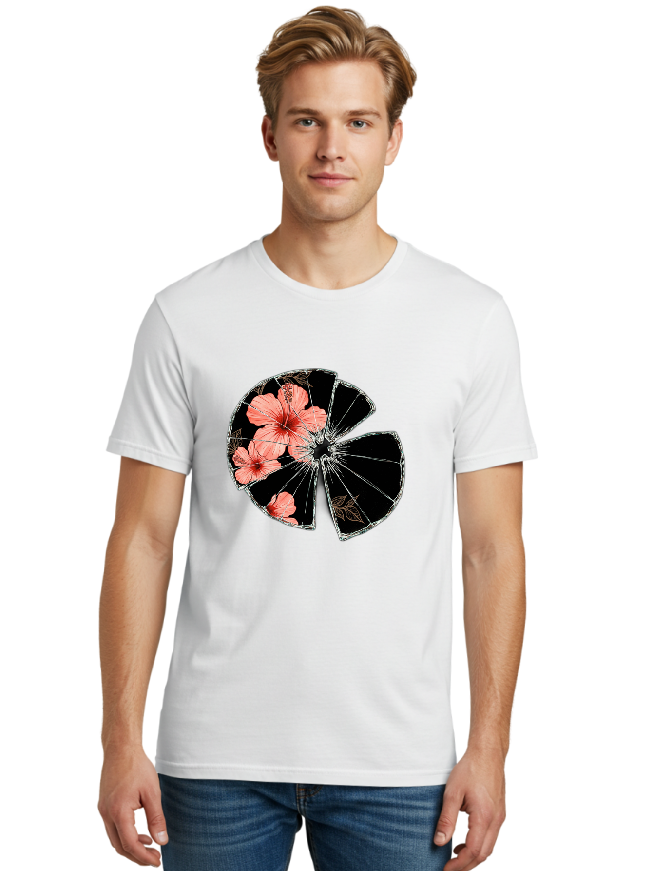 Shattered-Hibiscus Men'S Graphic Tee, 100% Cotton, Comfortable Casual Summer Wear, Machine Washable, Vintage Camera, Old Camera, Antique Camera, Black Camera, Classic Photography, Photography Equipment, Nostalgic Device, Film Camera, Bal297 20