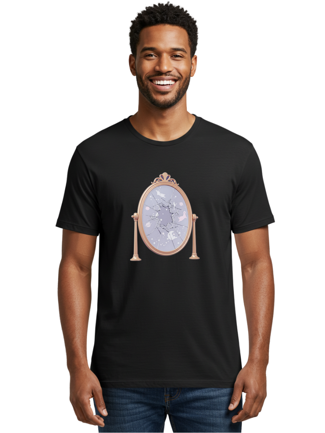 Shattered-Mirror-1 Men'S Graphic Tee, 100% Cotton, Comfortable Casual Summer Wear, Machine Washable, Vintage Camera, Old Camera, Antique Camera, Black Camera, Classic Photography, Photography Equipment, Nostalgic Device, Film Camera, Bal298 19