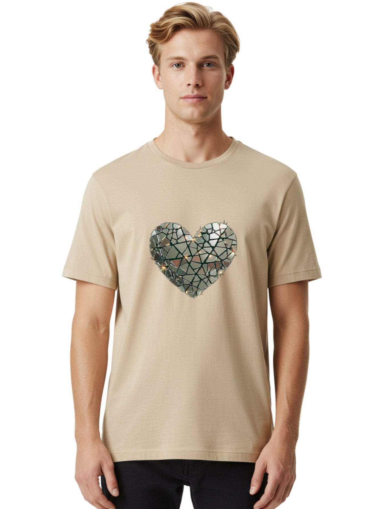 Shattered-Mirror-Heart Men'S Graphic Tee, 100% Cotton, Comfortable Casual Summer Wear, Machine Washable, Vintage Camera, Old Camera, Antique Camera, Black Camera, Classic Photography, Photography Equipment, Nostalgic Device, Film Camera, Bal299 24