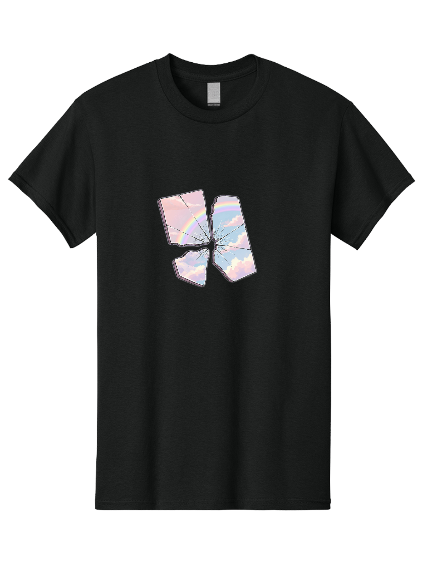 Shattered-Plate-With-Rainbow Men'S Graphic Tee, 100% Cotton, Comfortable Casual Summer Wear, Machine Washable, Vintage Camera, Old Camera, Antique Camera, Black Camera, Classic Photography, Photography Equipment, Nostalgic Device, Film Camera, Bal303 11