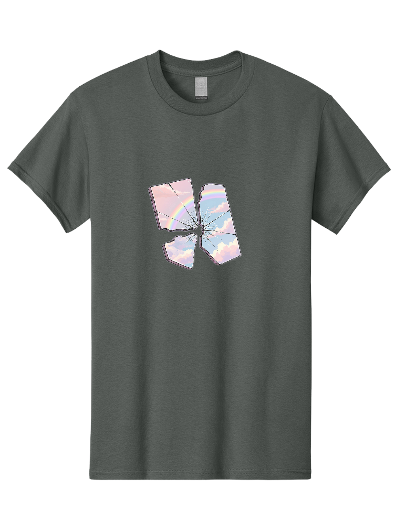 Shattered-Plate-With-Rainbow Men'S Graphic Tee, 100% Cotton, Comfortable Casual Summer Wear, Machine Washable, Vintage Camera, Old Camera, Antique Camera, Black Camera, Classic Photography, Photography Equipment, Nostalgic Device, Film Camera, Bal303 9