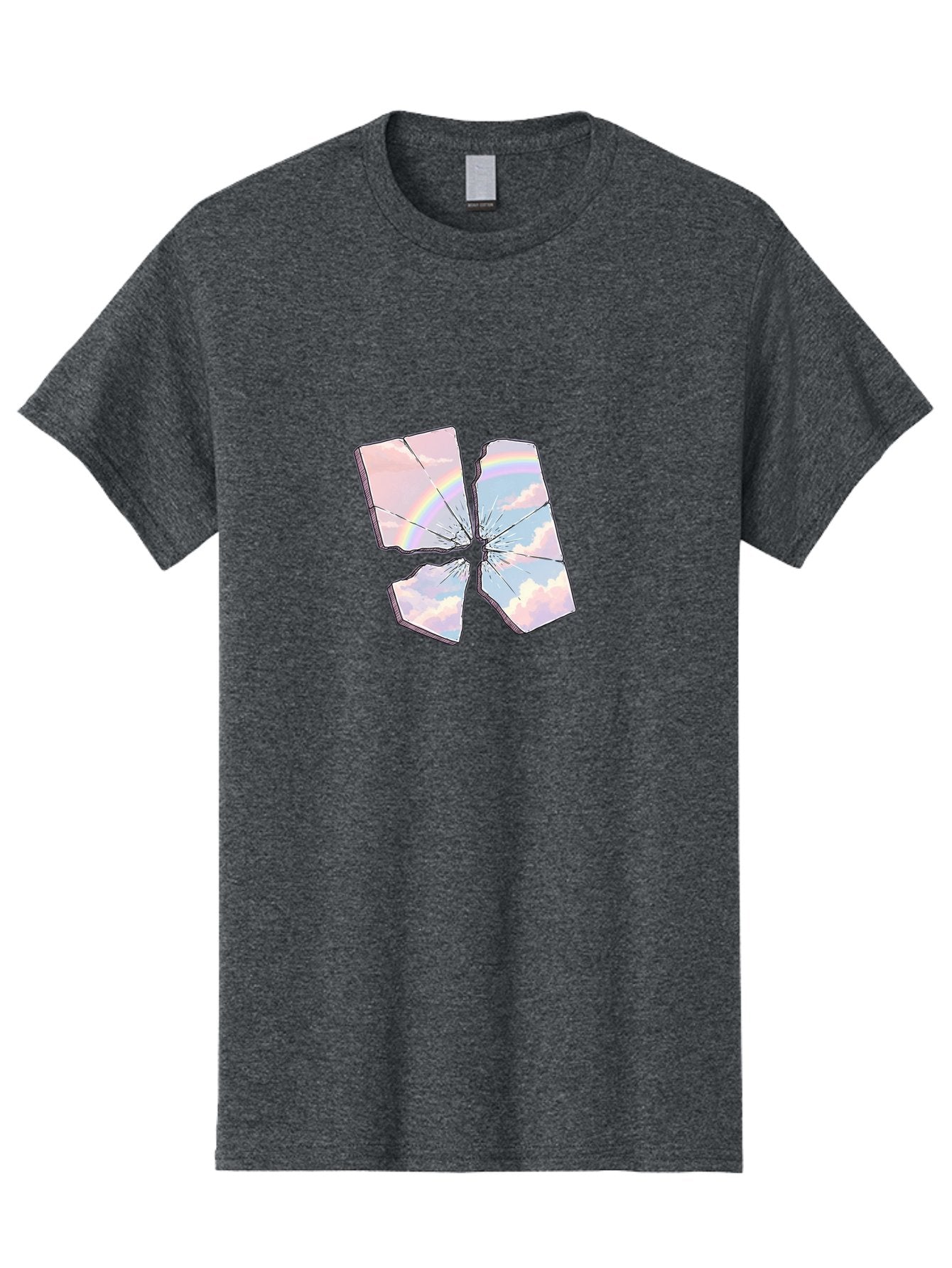 Shattered-Plate-With-Rainbow Men'S Graphic Tee, 100% Cotton, Comfortable Casual Summer Wear, Machine Washable, Vintage Camera, Old Camera, Antique Camera, Black Camera, Classic Photography, Photography Equipment, Nostalgic Device, Film Camera, Bal303 7