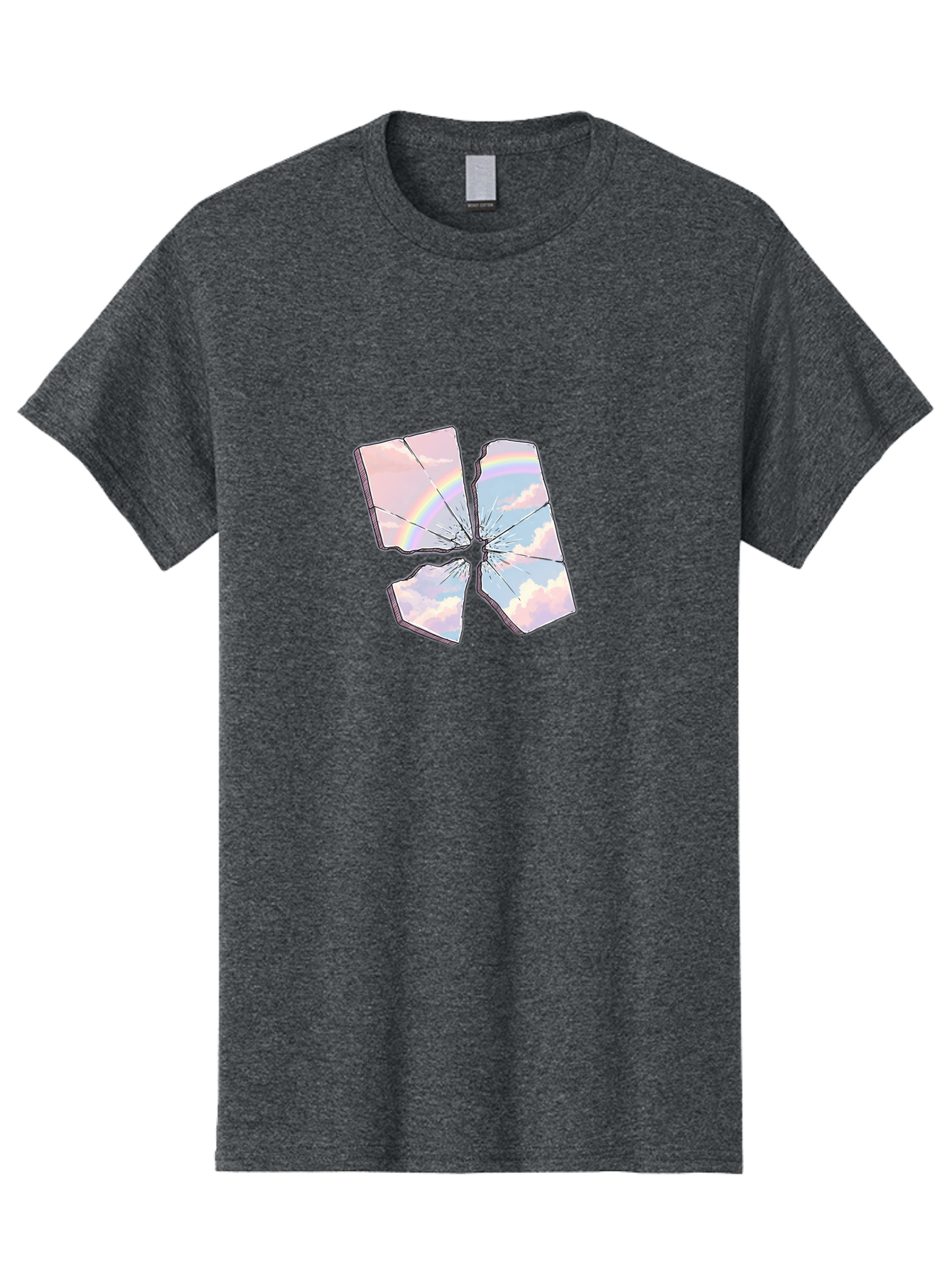 Shattered-Plate-With-Rainbow Men'S Graphic Tee, 100% Cotton, Comfortable Casual Summer Wear, Machine Washable, Vintage Camera, Old Camera, Antique Camera, Black Camera, Classic Photography, Photography Equipment, Nostalgic Device, Film Camera, Bal303