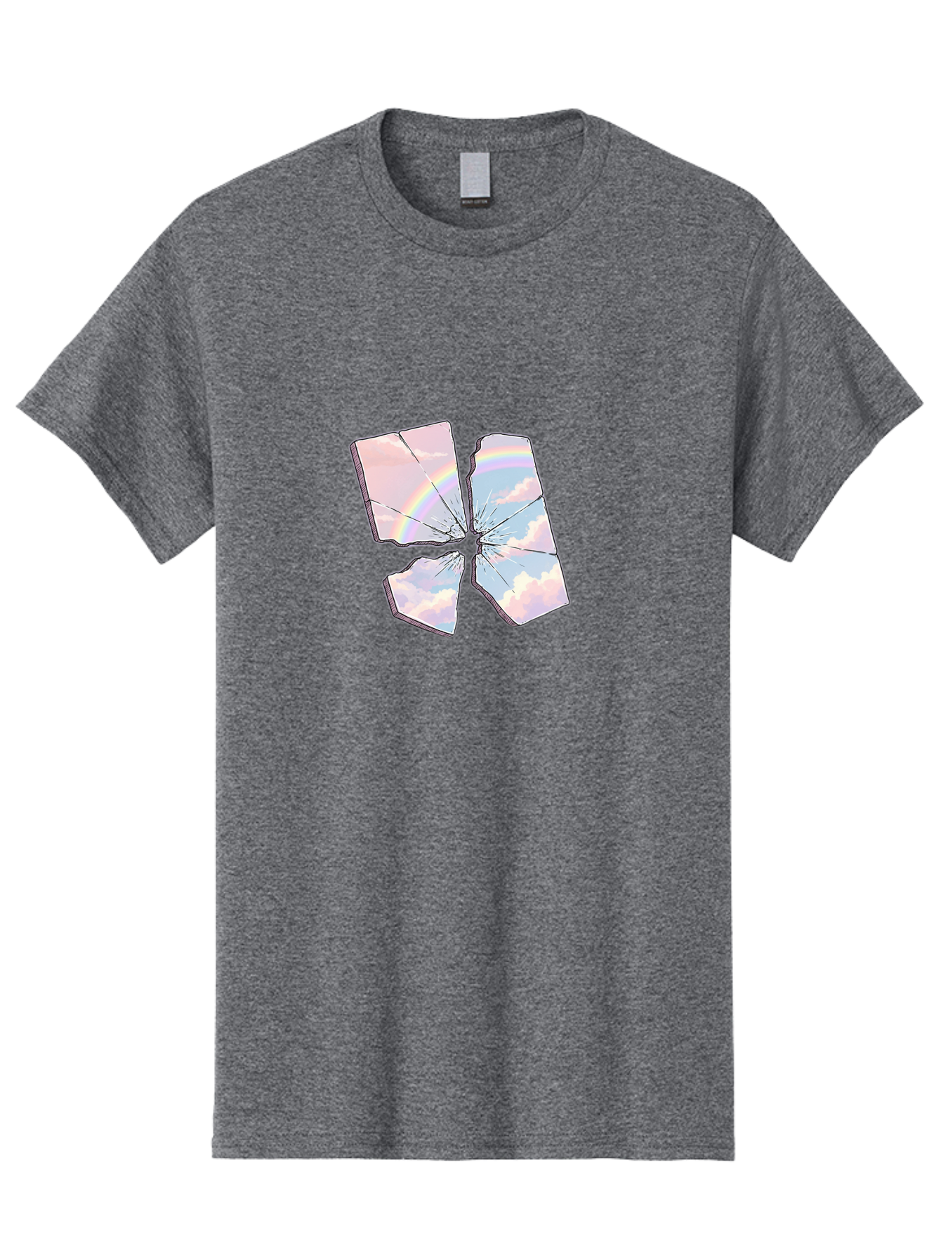 Shattered-Plate-With-Rainbow Men'S Graphic Tee, 100% Cotton, Comfortable Casual Summer Wear, Machine Washable, Vintage Camera, Old Camera, Antique Camera, Black Camera, Classic Photography, Photography Equipment, Nostalgic Device, Film Camera, Bal303 5