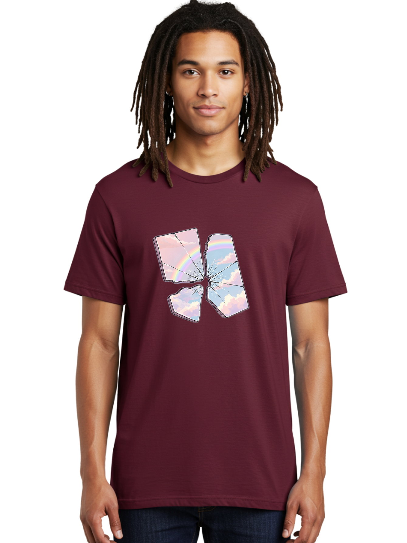 Shattered-Plate-With-Rainbow Men'S Graphic Tee, 100% Cotton, Comfortable Casual Summer Wear, Machine Washable, Vintage Camera, Old Camera, Antique Camera, Black Camera, Classic Photography, Photography Equipment, Nostalgic Device, Film Camera, Bal303 29