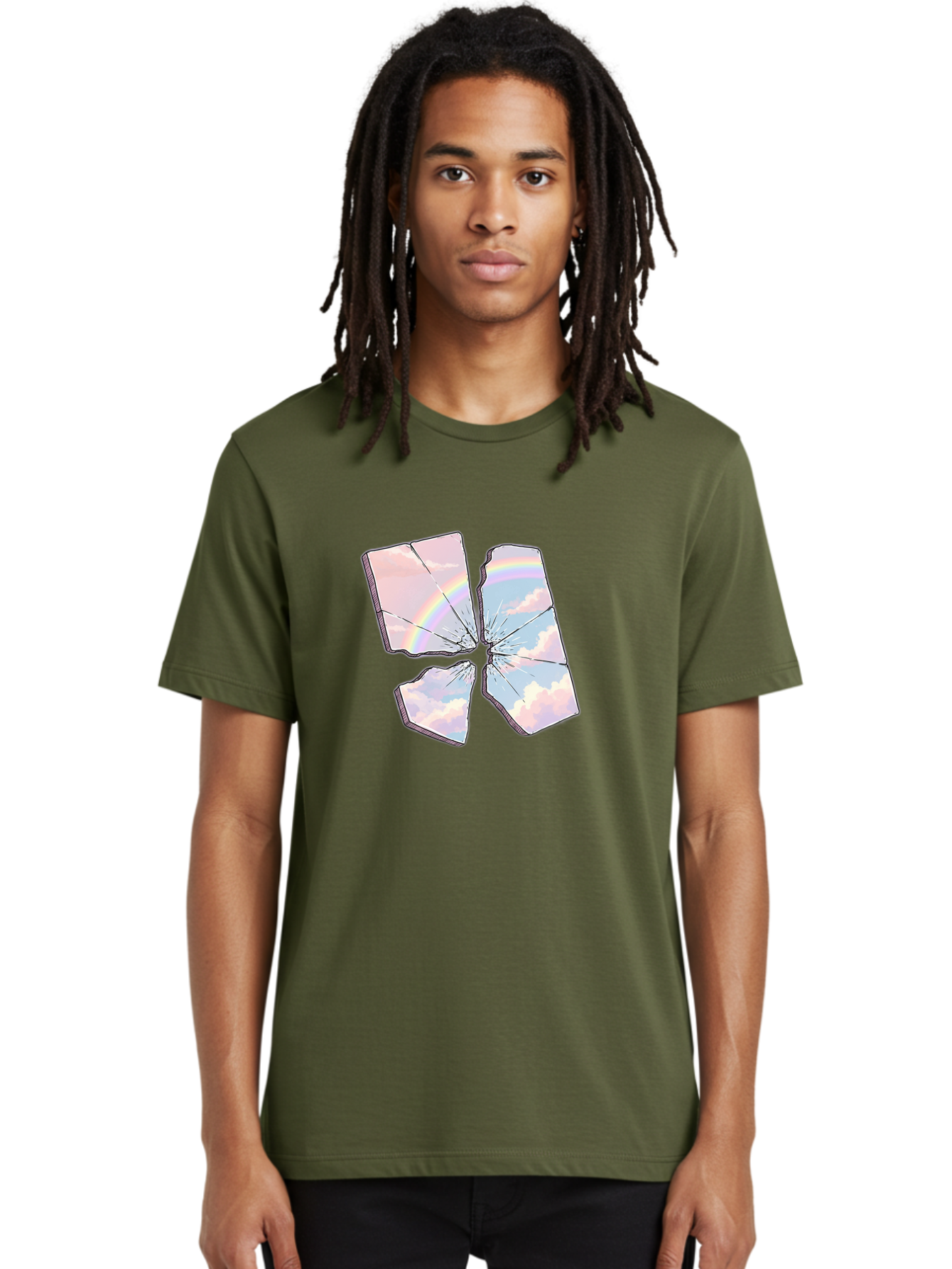 Shattered-Plate-With-Rainbow Men'S Graphic Tee, 100% Cotton, Comfortable Casual Summer Wear, Machine Washable, Vintage Camera, Old Camera, Antique Camera, Black Camera, Classic Photography, Photography Equipment, Nostalgic Device, Film Camera, Bal303 27