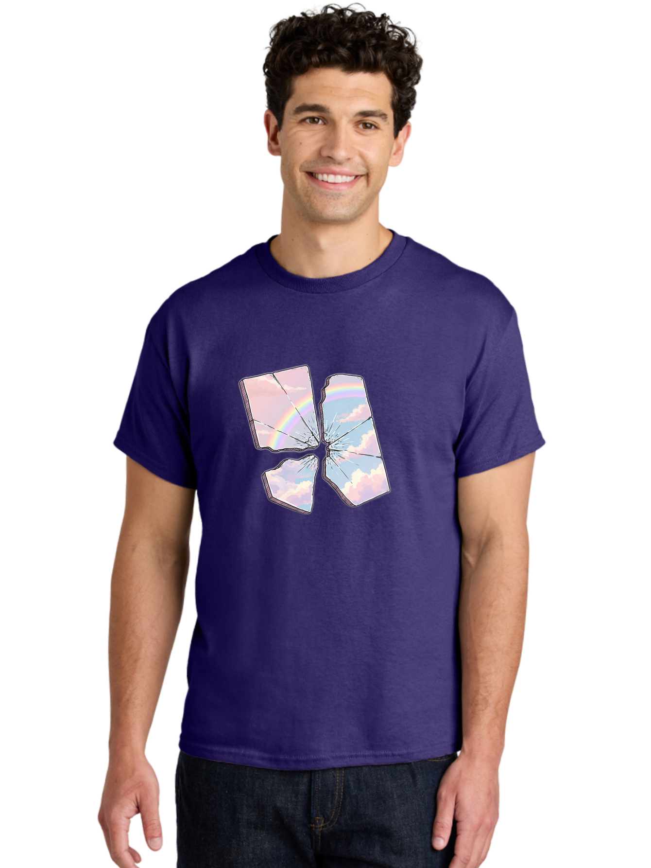 Shattered-Plate-With-Rainbow Men'S Graphic Tee, 100% Cotton, Comfortable Casual Summer Wear, Machine Washable, Vintage Camera, Old Camera, Antique Camera, Black Camera, Classic Photography, Photography Equipment, Nostalgic Device, Film Camera, Bal303 28