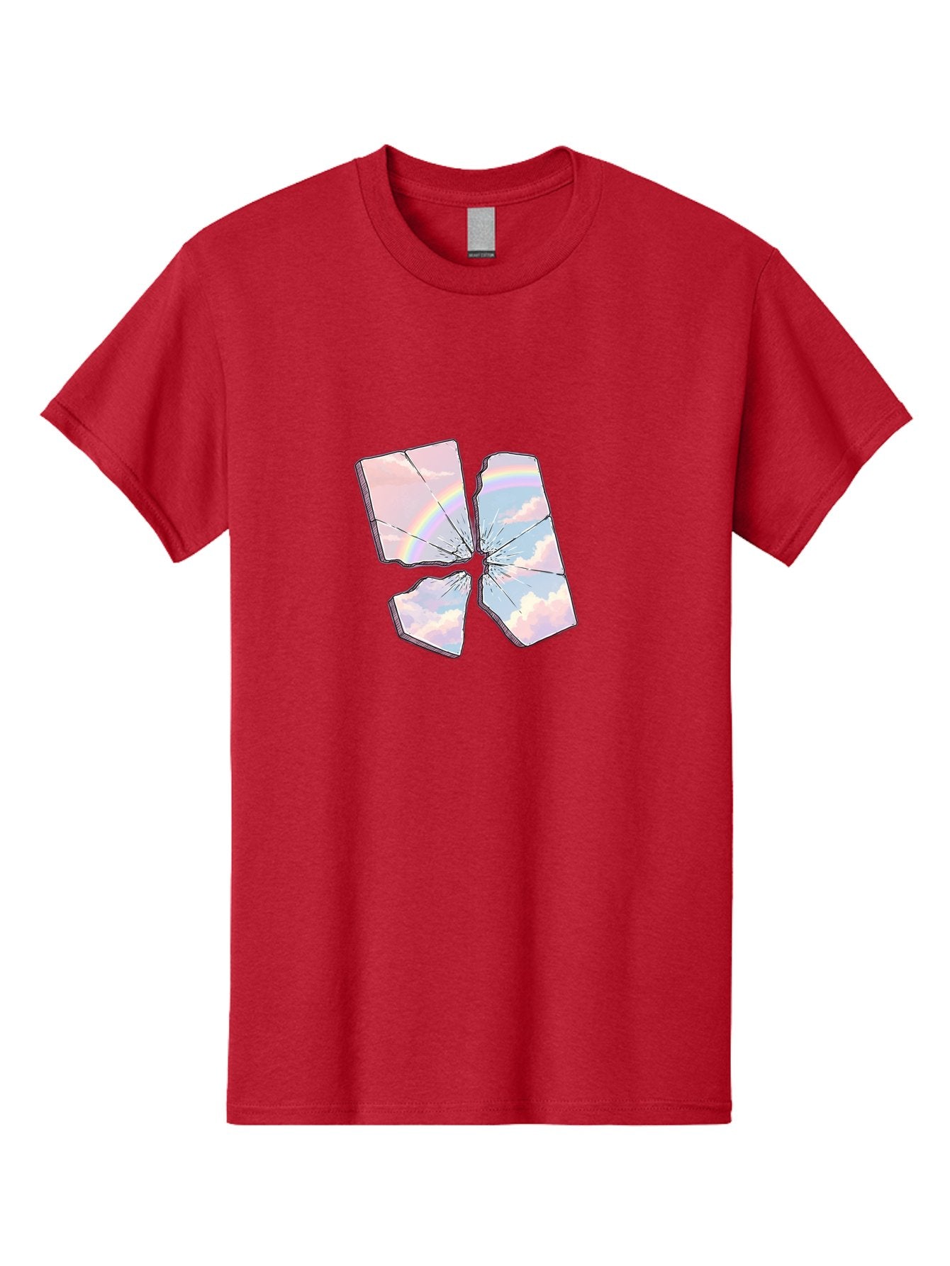 Shattered-Plate-With-Rainbow Men'S Graphic Tee, 100% Cotton, Comfortable Casual Summer Wear, Machine Washable, Vintage Camera, Old Camera, Antique Camera, Black Camera, Classic Photography, Photography Equipment, Nostalgic Device, Film Camera, Bal303 3