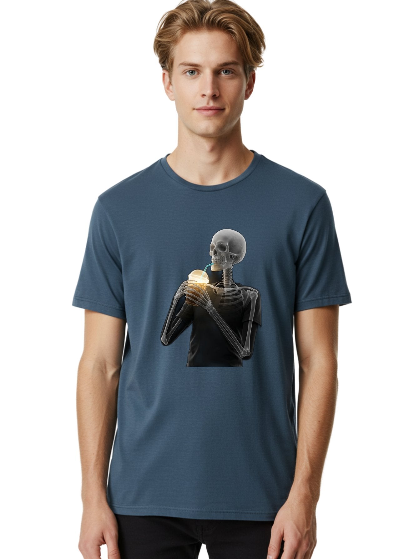 Shoulder-Skeleton Men'S Graphic Tee, 100% Cotton, Comfortable Casual Summer Wear, Machine Washable, Vintage Camera, Old Camera, Antique Camera, Black Camera, Classic Photography, Photography Equipment, Nostalgic Device, Film Camera, Camera Art Bal308 23