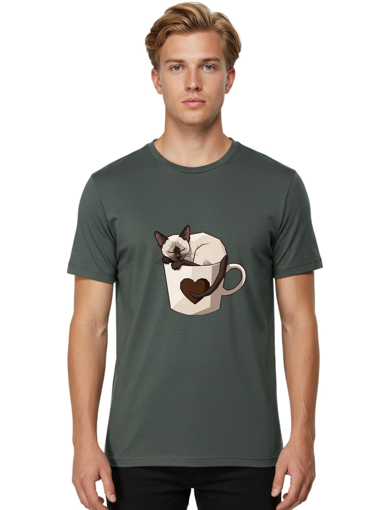 Siamese-Cat-In-Coffee-Cup Men'S Graphic Tee, 100% Cotton, Comfortable Casual Summer Wear, Machine Washable, Vintage Camera, Old Camera, Antique Camera, Black Camera, Classic Photography, Photography Equipment, Nostalgic Device, Film Camera, Bal309 21