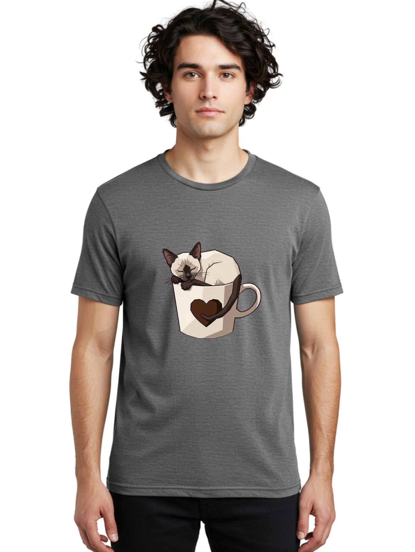 Siamese-Cat-In-Coffee-Cup Men'S Graphic Tee, 100% Cotton, Comfortable Casual Summer Wear, Machine Washable, Vintage Camera, Old Camera, Antique Camera, Black Camera, Classic Photography, Photography Equipment, Nostalgic Device, Film Camera, Bal309 20