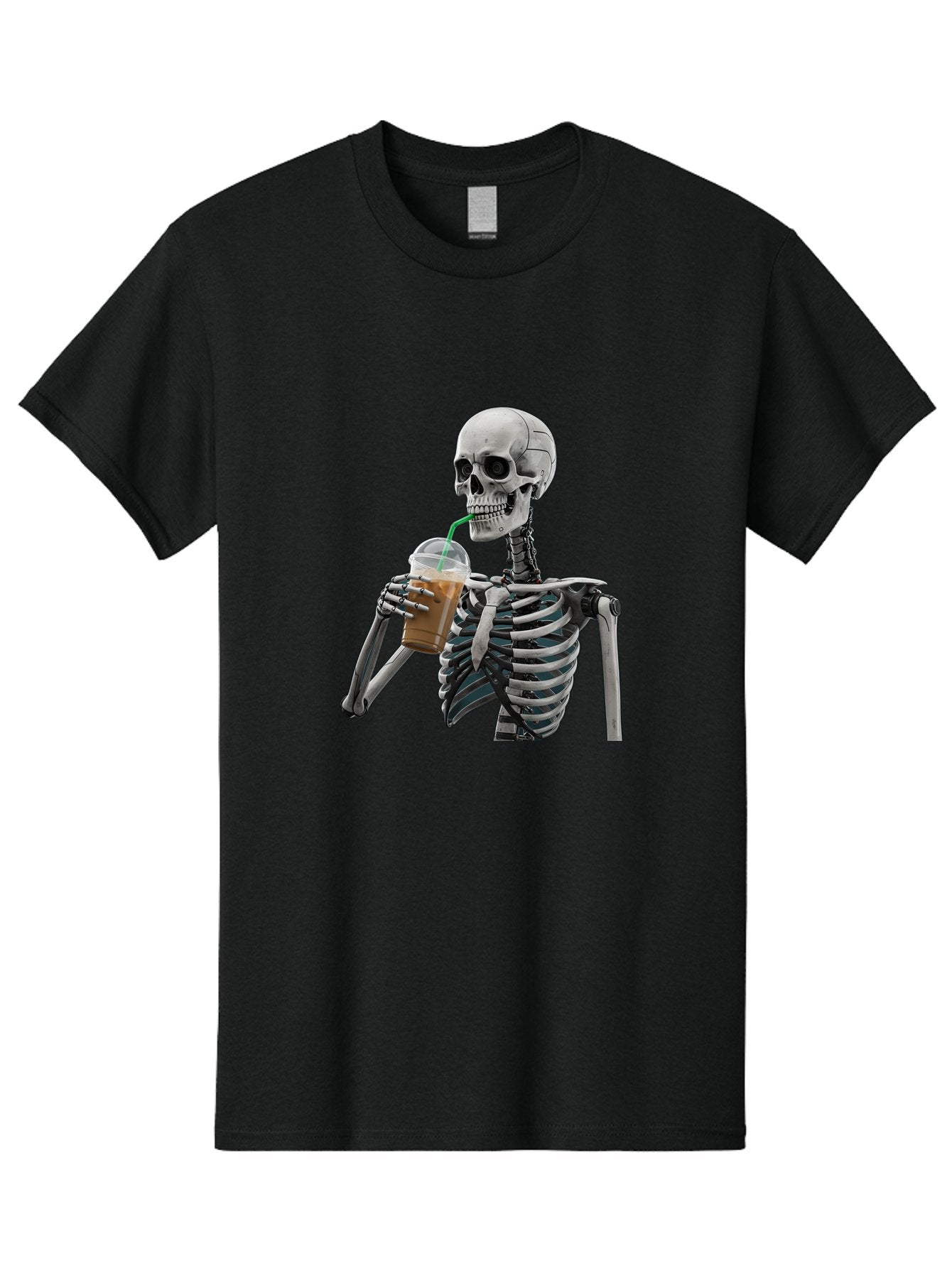 Skeleton-Drinking Men'S Graphic Tee, 100% Cotton, Comfortable Casual Summer Wear, Machine Washable, Vintage Camera, Old Camera, Antique Camera, Black Camera, Classic Photography, Photography Equipment, Nostalgic Device, Film Camera, Camera Art Bal317