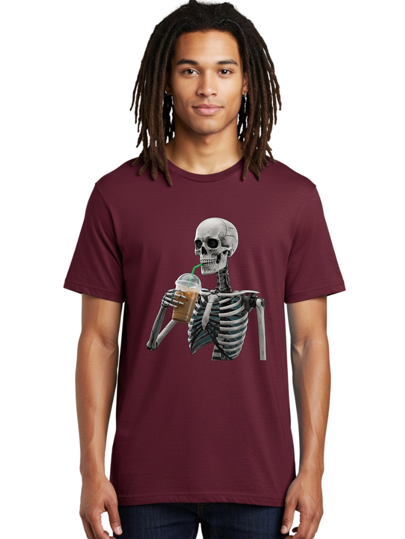 Skeleton-Drinking Men'S Graphic Tee, 100% Cotton, Comfortable Casual Summer Wear, Machine Washable, Vintage Camera, Old Camera, Antique Camera, Black Camera, Classic Photography, Photography Equipment, Nostalgic Device, Film Camera, Camera Art Bal317 24