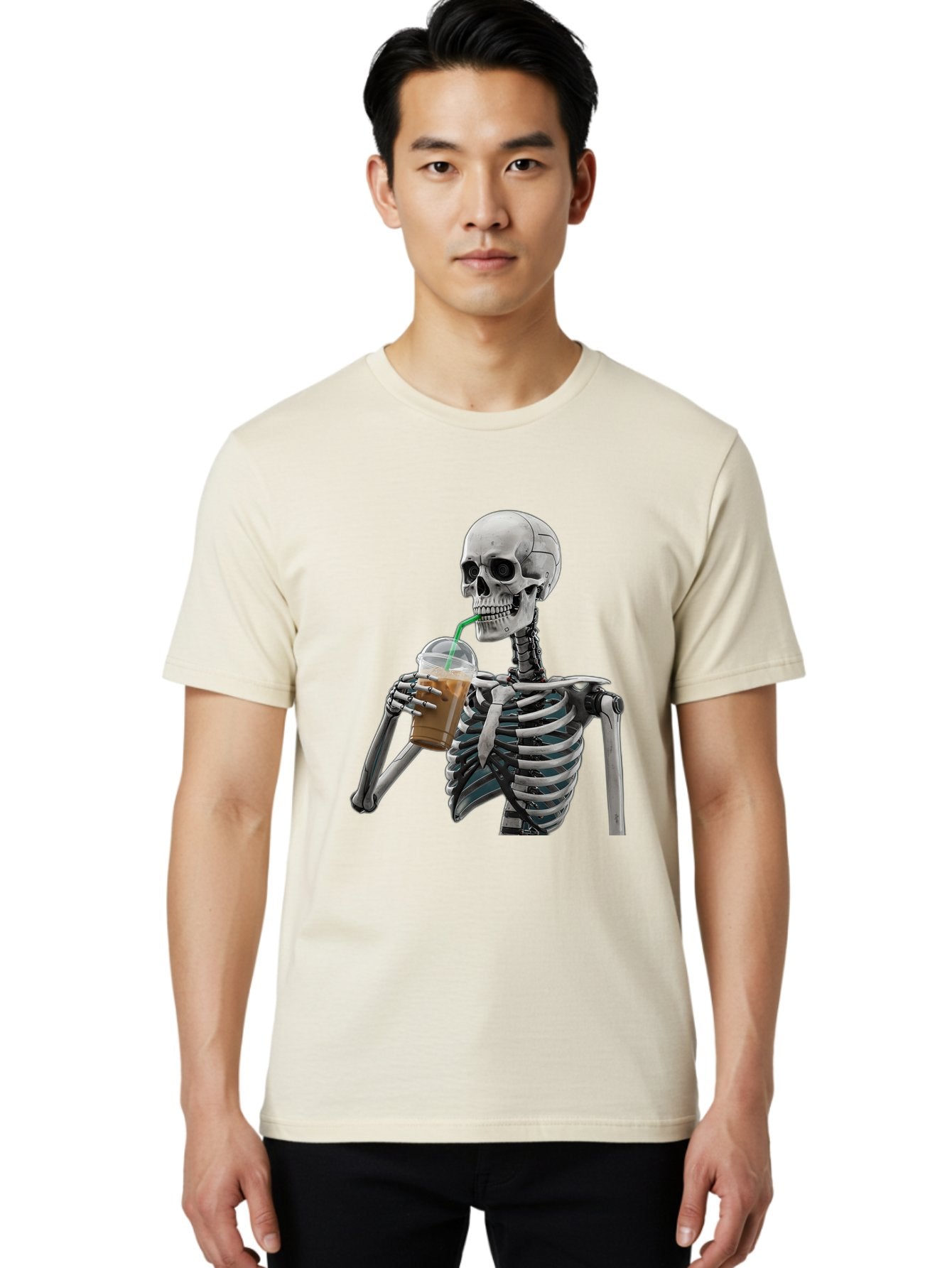 Skeleton-Drinking Men'S Graphic Tee, 100% Cotton, Comfortable Casual Summer Wear, Machine Washable, Vintage Camera, Old Camera, Antique Camera, Black Camera, Classic Photography, Photography Equipment, Nostalgic Device, Film Camera, Camera Art Bal317 18