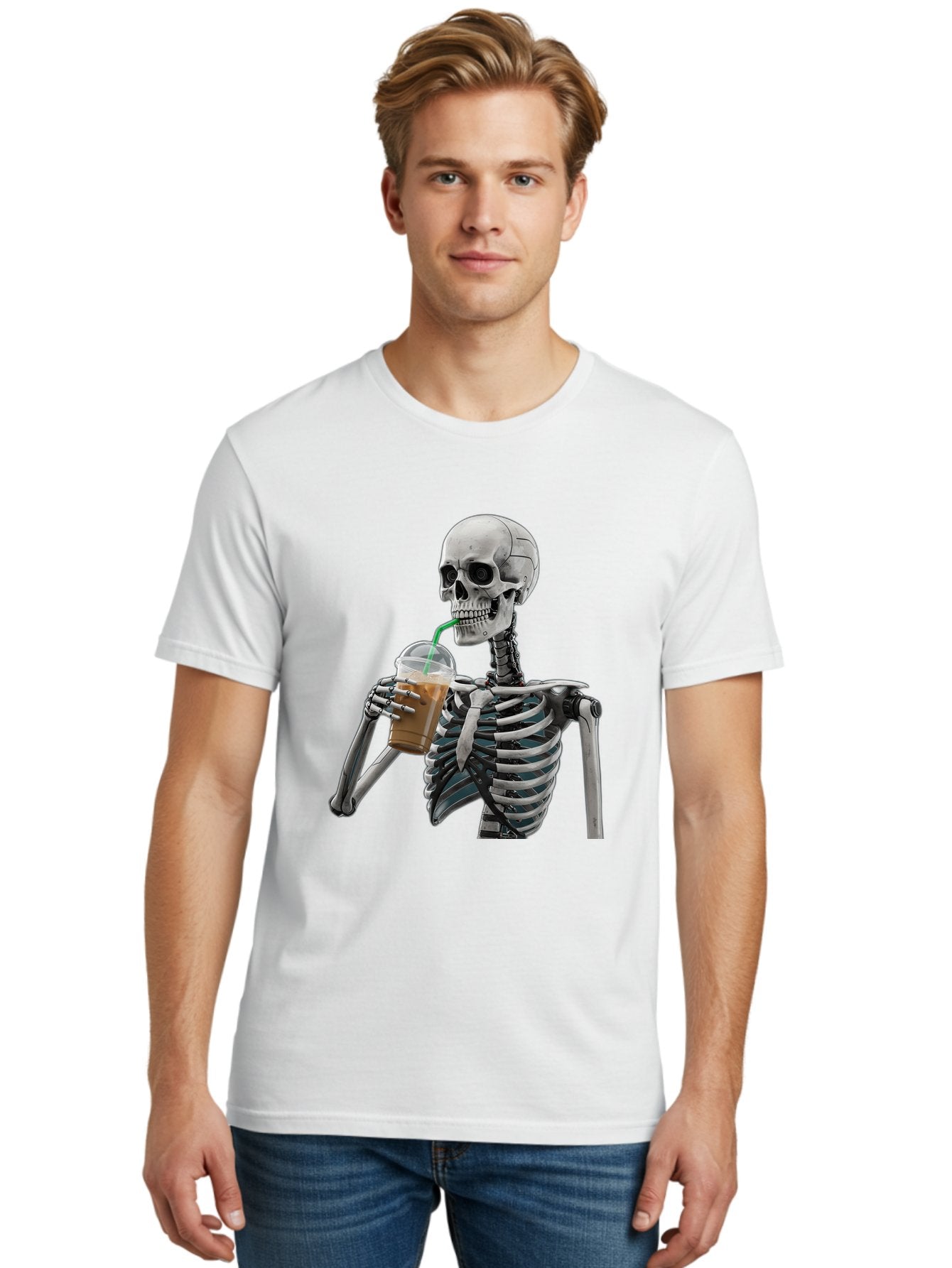 Skeleton-Drinking Men'S Graphic Tee, 100% Cotton, Comfortable Casual Summer Wear, Machine Washable, Vintage Camera, Old Camera, Antique Camera, Black Camera, Classic Photography, Photography Equipment, Nostalgic Device, Film Camera, Camera Art Bal317 22