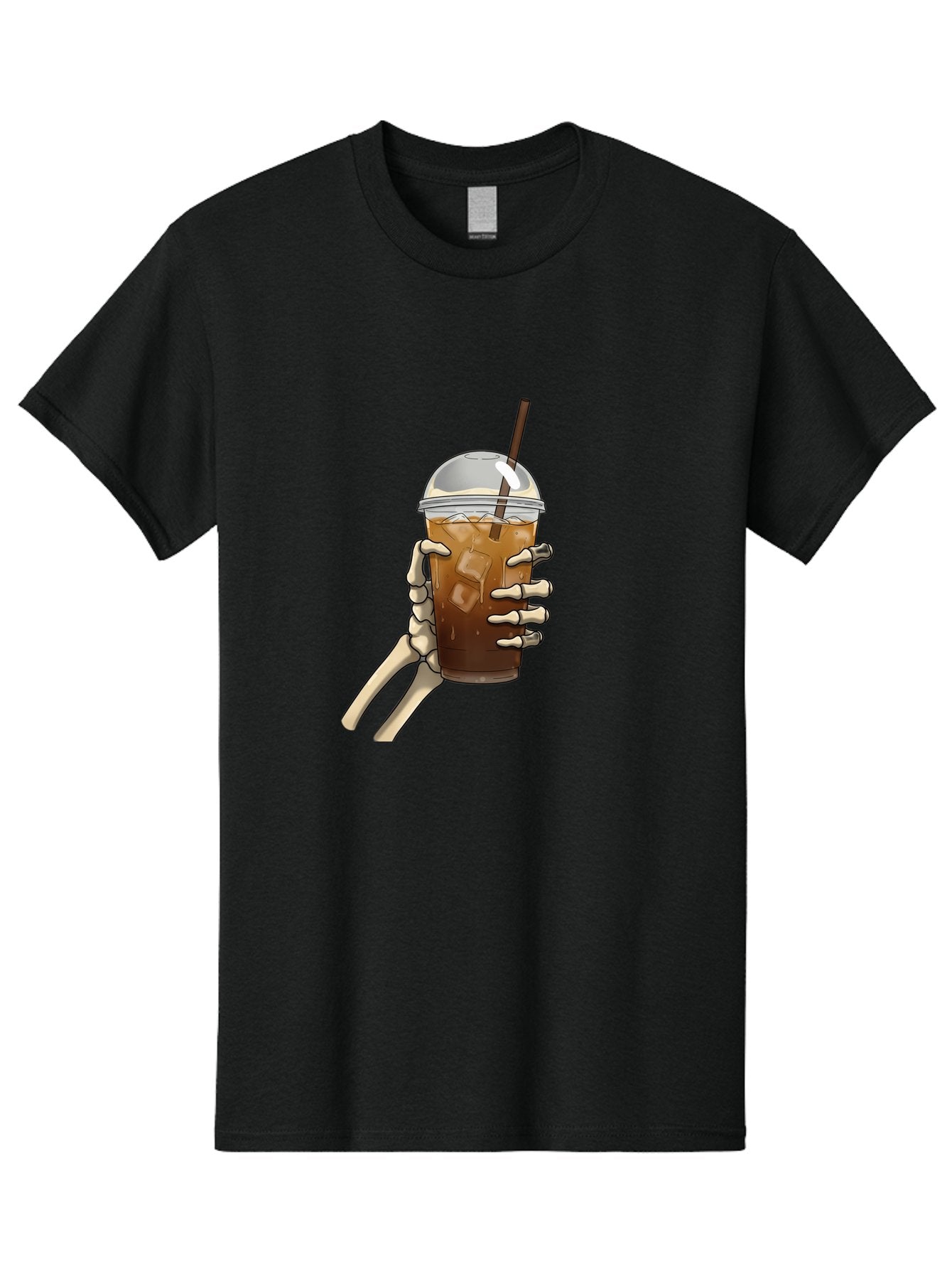 Skeleton-Hand-Holding-Iced-Coffee Men'S Graphic Tee, 100% Cotton, Comfortable Casual Summer Wear, Machine Washable, Vintage Camera, Old Camera, Antique Camera, Black Camera, Classic Photography, Photography Equipment, Nostalgic Device, Bal318 12