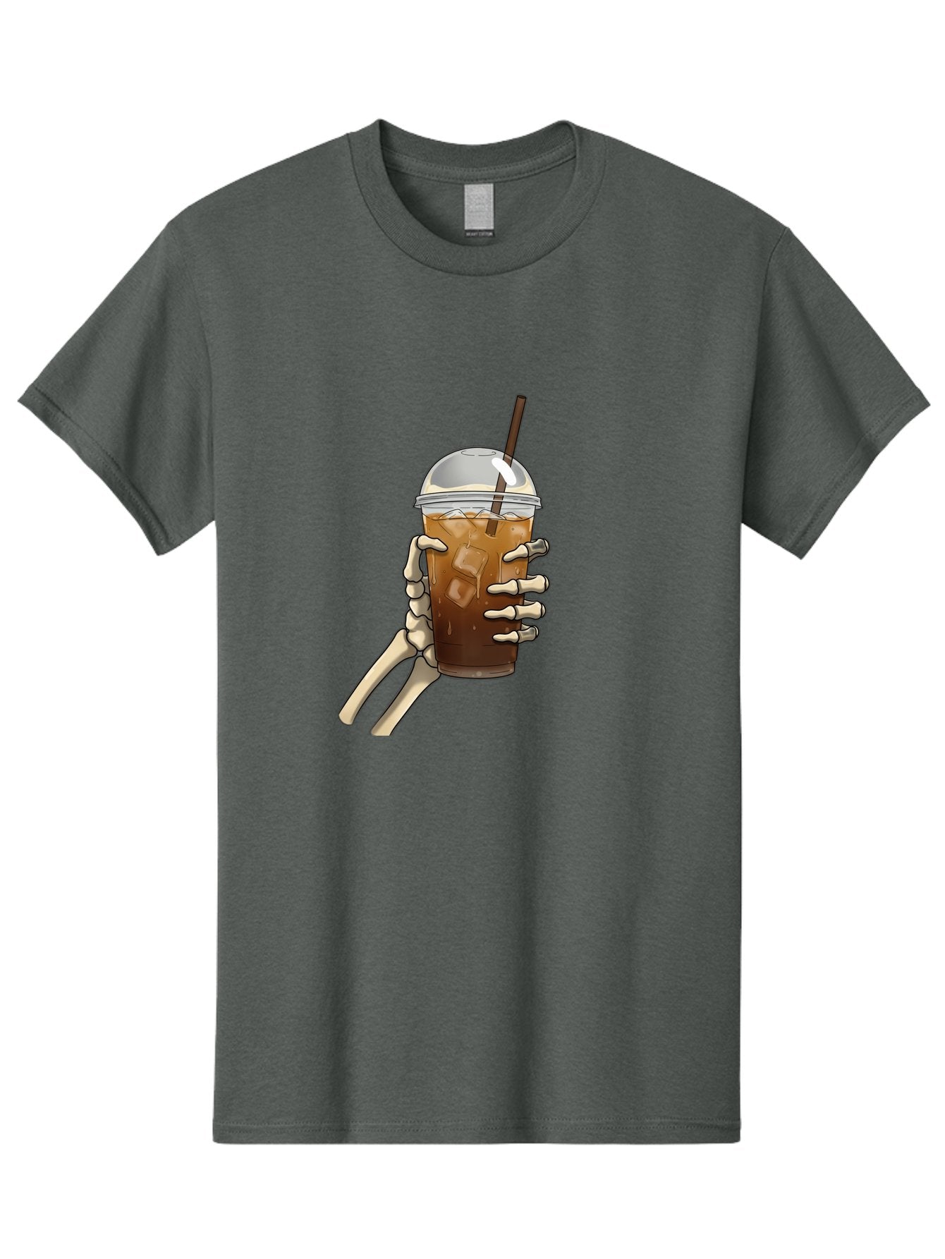 Skeleton-Hand-Holding-Iced-Coffee Men'S Graphic Tee, 100% Cotton, Comfortable Casual Summer Wear, Machine Washable, Vintage Camera, Old Camera, Antique Camera, Black Camera, Classic Photography, Photography Equipment, Nostalgic Device, Bal318 10