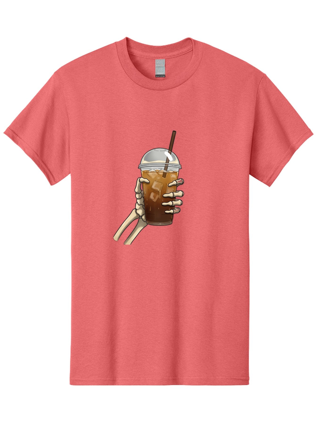Skeleton-Hand-Holding-Iced-Coffee Men'S Graphic Tee, 100% Cotton, Comfortable Casual Summer Wear, Machine Washable, Vintage Camera, Old Camera, Antique Camera, Black Camera, Classic Photography, Photography Equipment, Nostalgic Device, Bal318 8