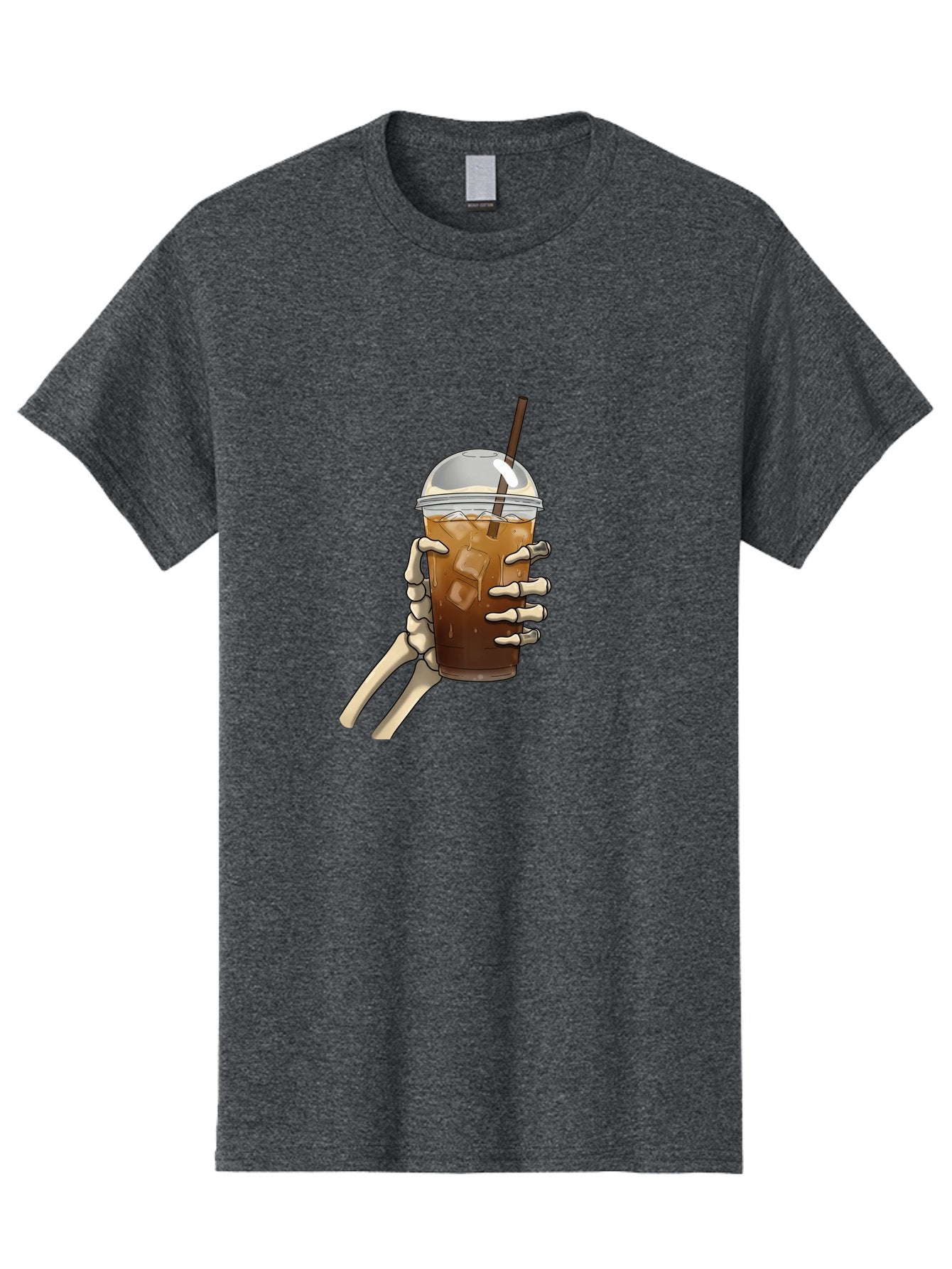 Skeleton-Hand-Holding-Iced-Coffee Men'S Graphic Tee, 100% Cotton, Comfortable Casual Summer Wear, Machine Washable, Vintage Camera, Old Camera, Antique Camera, Black Camera, Classic Photography, Photography Equipment, Nostalgic Device, Bal318 5