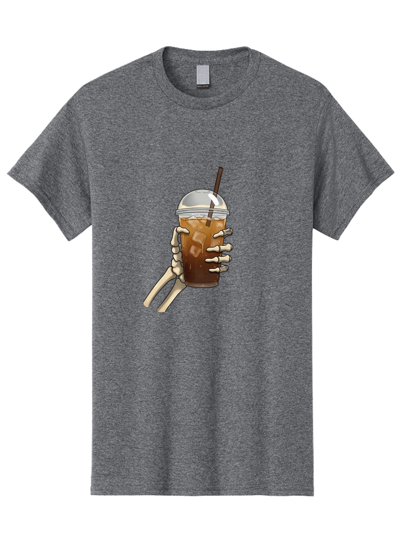 Skeleton-Hand-Holding-Iced-Coffee Men'S Graphic Tee, 100% Cotton, Comfortable Casual Summer Wear, Machine Washable, Vintage Camera, Old Camera, Antique Camera, Black Camera, Classic Photography, Photography Equipment, Nostalgic Device, Bal318 13
