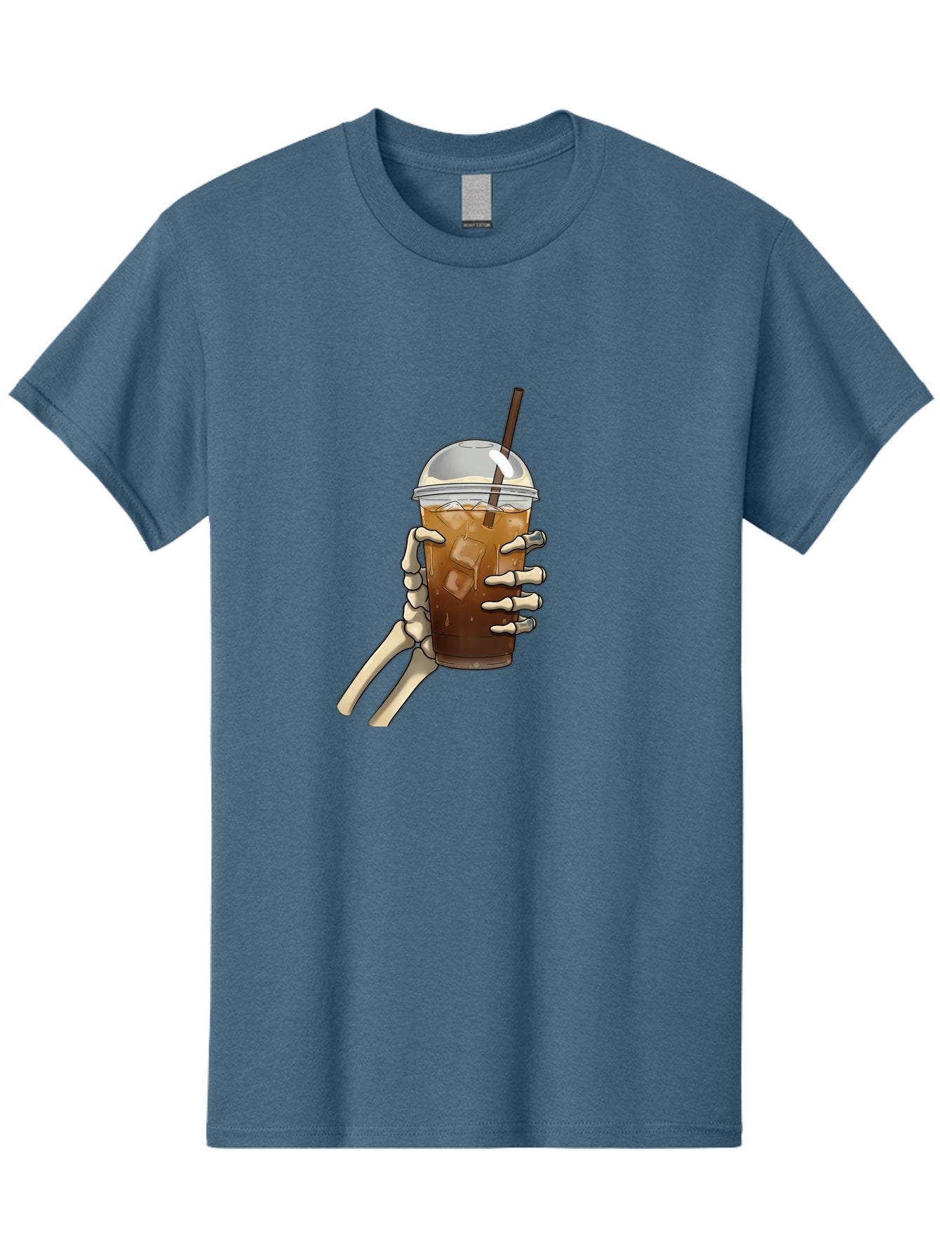 Skeleton-Hand-Holding-Iced-Coffee Men'S Graphic Tee, 100% Cotton, Comfortable Casual Summer Wear, Machine Washable, Vintage Camera, Old Camera, Antique Camera, Black Camera, Classic Photography, Photography Equipment, Nostalgic Device, Bal318 7