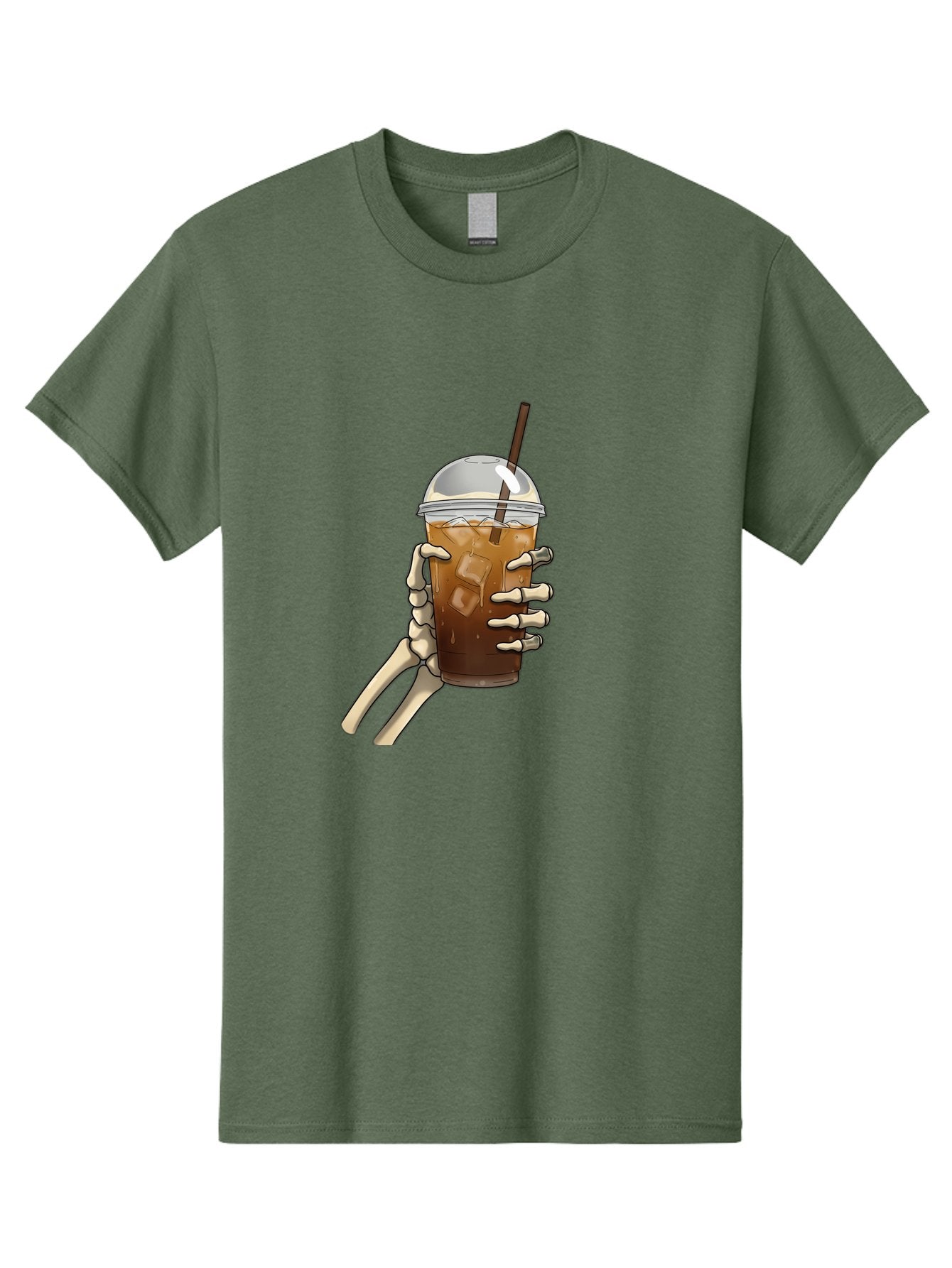 Skeleton-Hand-Holding-Iced-Coffee Men'S Graphic Tee, 100% Cotton, Comfortable Casual Summer Wear, Machine Washable, Vintage Camera, Old Camera, Antique Camera, Black Camera, Classic Photography, Photography Equipment, Nostalgic Device, Bal318 14