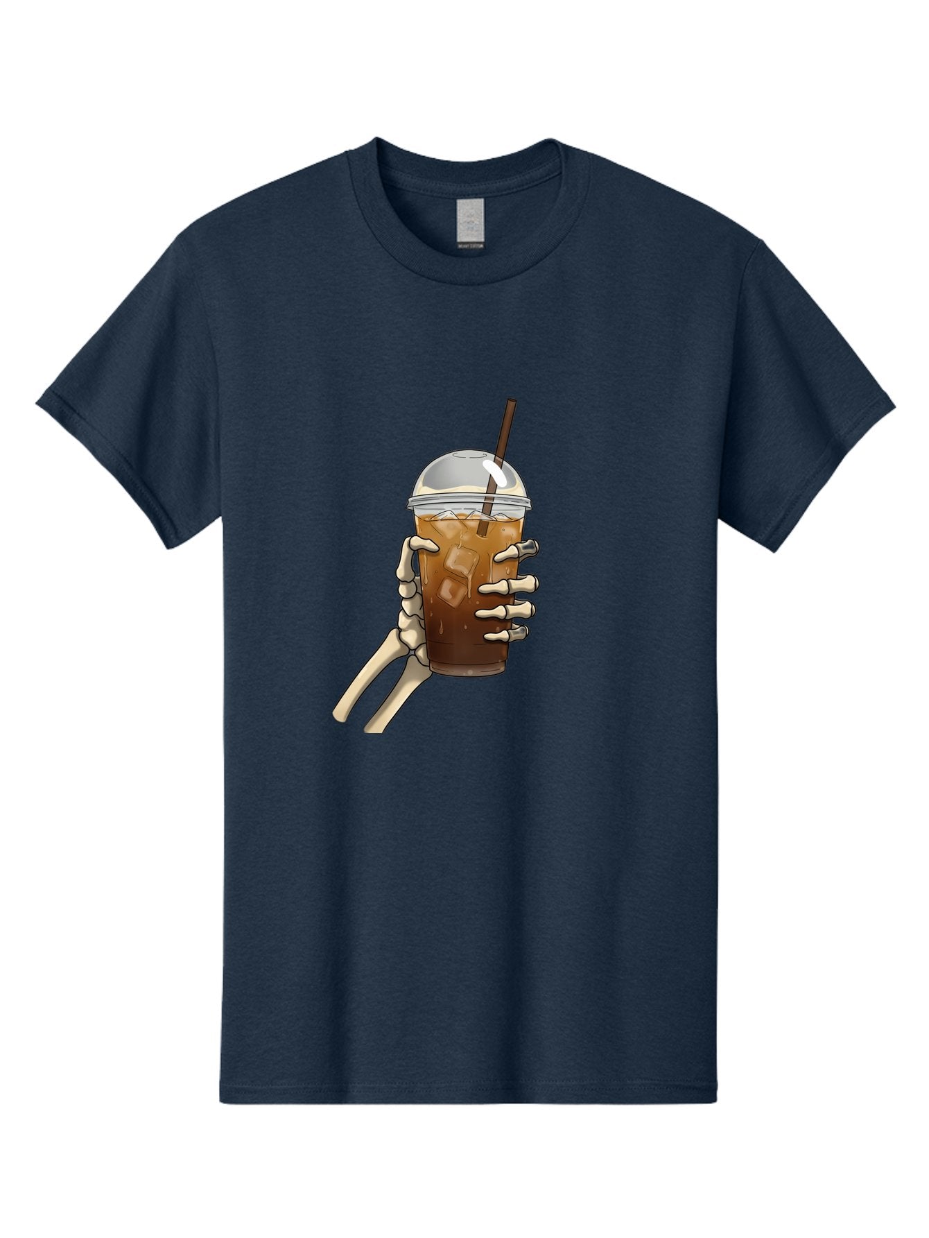 Skeleton-Hand-Holding-Iced-Coffee Men'S Graphic Tee, 100% Cotton, Comfortable Casual Summer Wear, Machine Washable, Vintage Camera, Old Camera, Antique Camera, Black Camera, Classic Photography, Photography Equipment, Nostalgic Device, Bal318 6