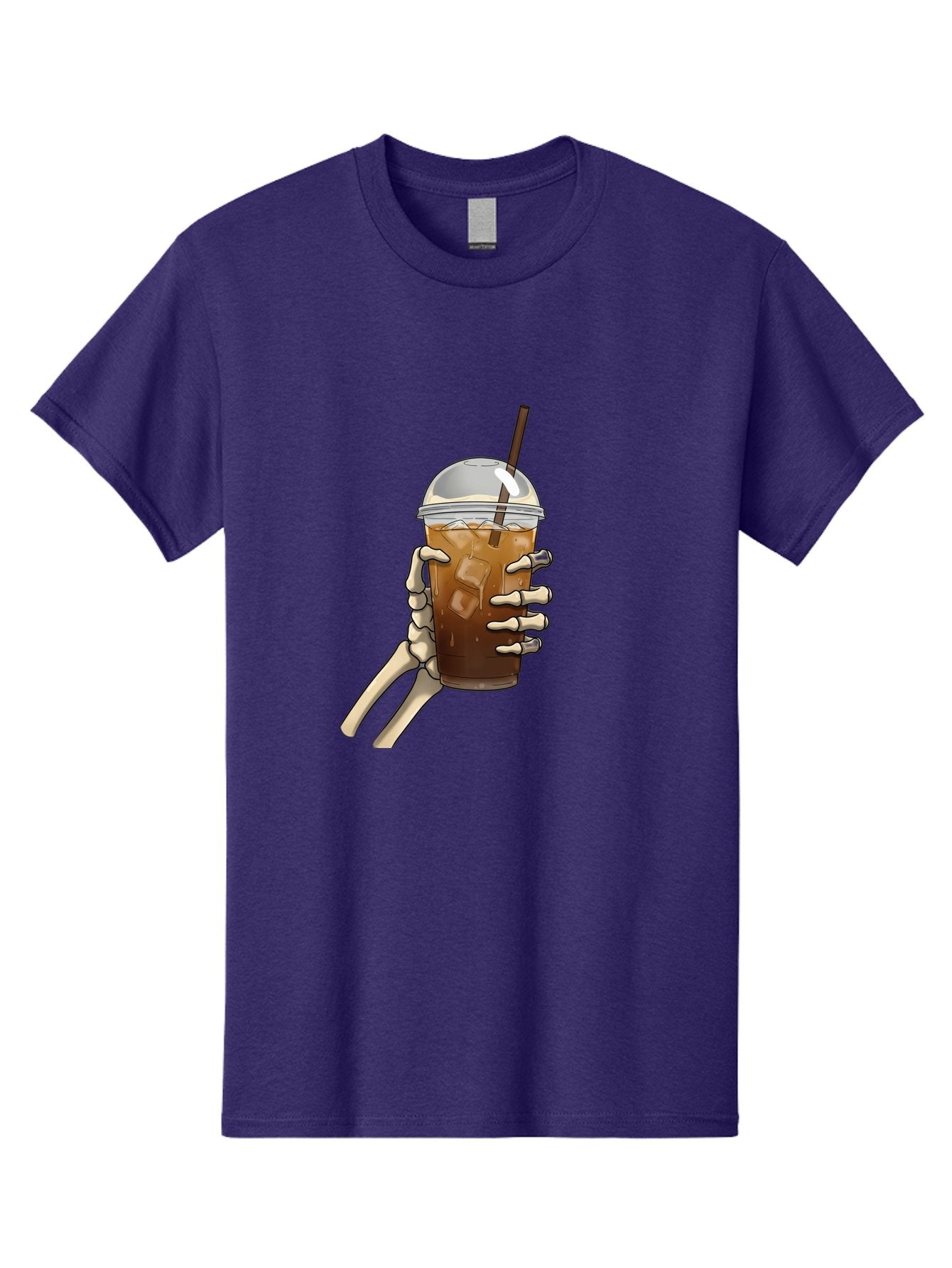 Skeleton-Hand-Holding-Iced-Coffee Men'S Graphic Tee, 100% Cotton, Comfortable Casual Summer Wear, Machine Washable, Vintage Camera, Old Camera, Antique Camera, Black Camera, Classic Photography, Photography Equipment, Nostalgic Device, Bal318 11