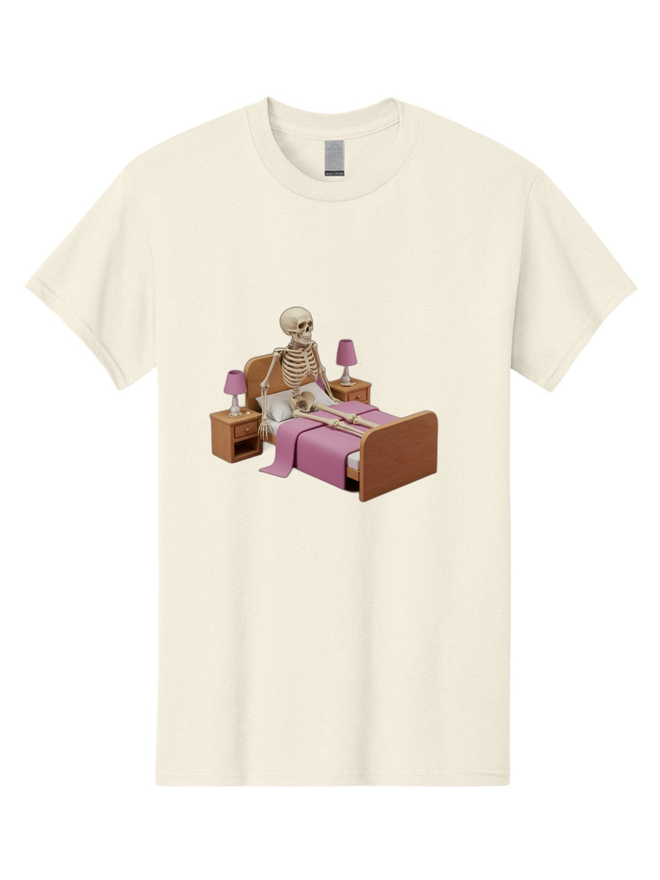 Skeleton-In-Bed-1 Men'S Graphic Tee, 100% Cotton, Comfortable Casual Summer Wear, Machine Washable, Vintage Camera, Old Camera, Antique Camera, Black Camera, Classic Photography, Photography Equipment, Nostalgic Device, Film Camera, Camera Art Bal319