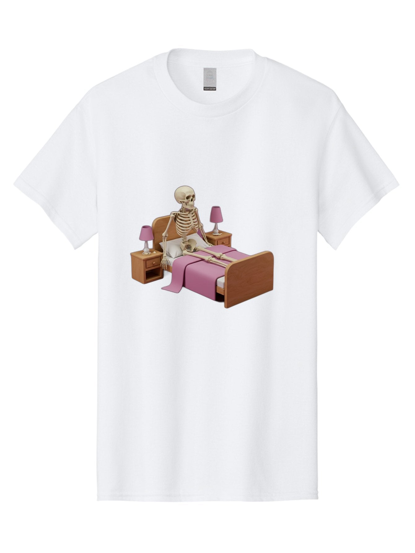 Skeleton-In-Bed-1 Men'S Graphic Tee, 100% Cotton, Comfortable Casual Summer Wear, Machine Washable, Vintage Camera, Old Camera, Antique Camera, Black Camera, Classic Photography, Photography Equipment, Nostalgic Device, Film Camera, Camera Art Bal319 14