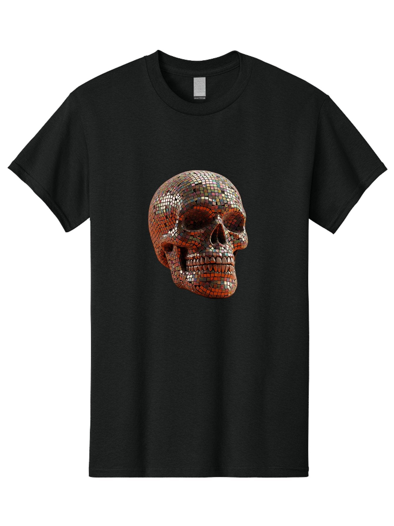 Skull-Mosaic Men'S Graphic Tee, 100% Cotton, Comfortable Casual Summer Wear, Machine Washable, Vintage Camera, Old Camera, Antique Camera, Black Camera, Classic Photography, Photography Equipment, Nostalgic Device, Film Camera, Camera Art Bal326 9