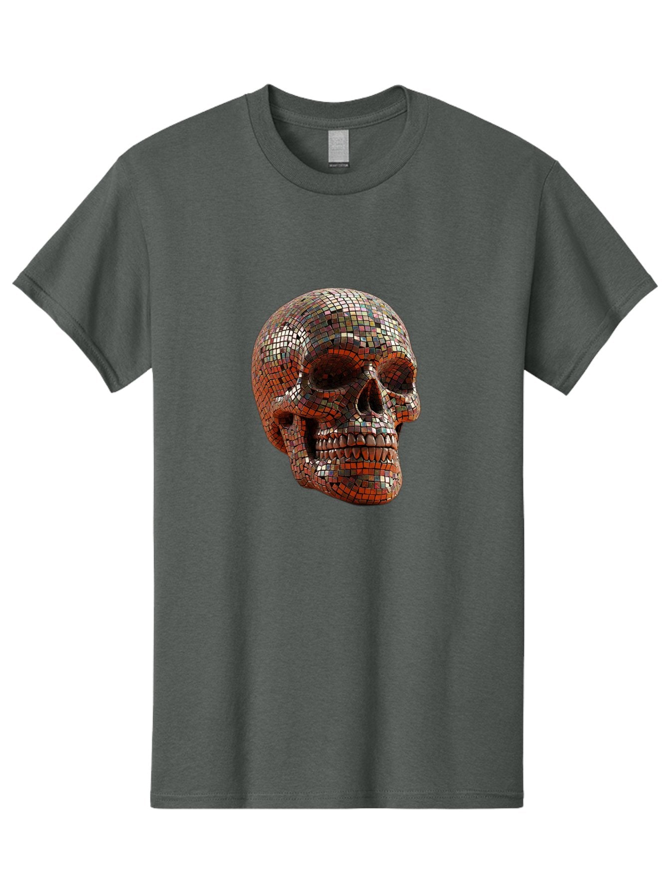 Skull-Mosaic Men'S Graphic Tee, 100% Cotton, Comfortable Casual Summer Wear, Machine Washable, Vintage Camera, Old Camera, Antique Camera, Black Camera, Classic Photography, Photography Equipment, Nostalgic Device, Film Camera, Camera Art Bal326