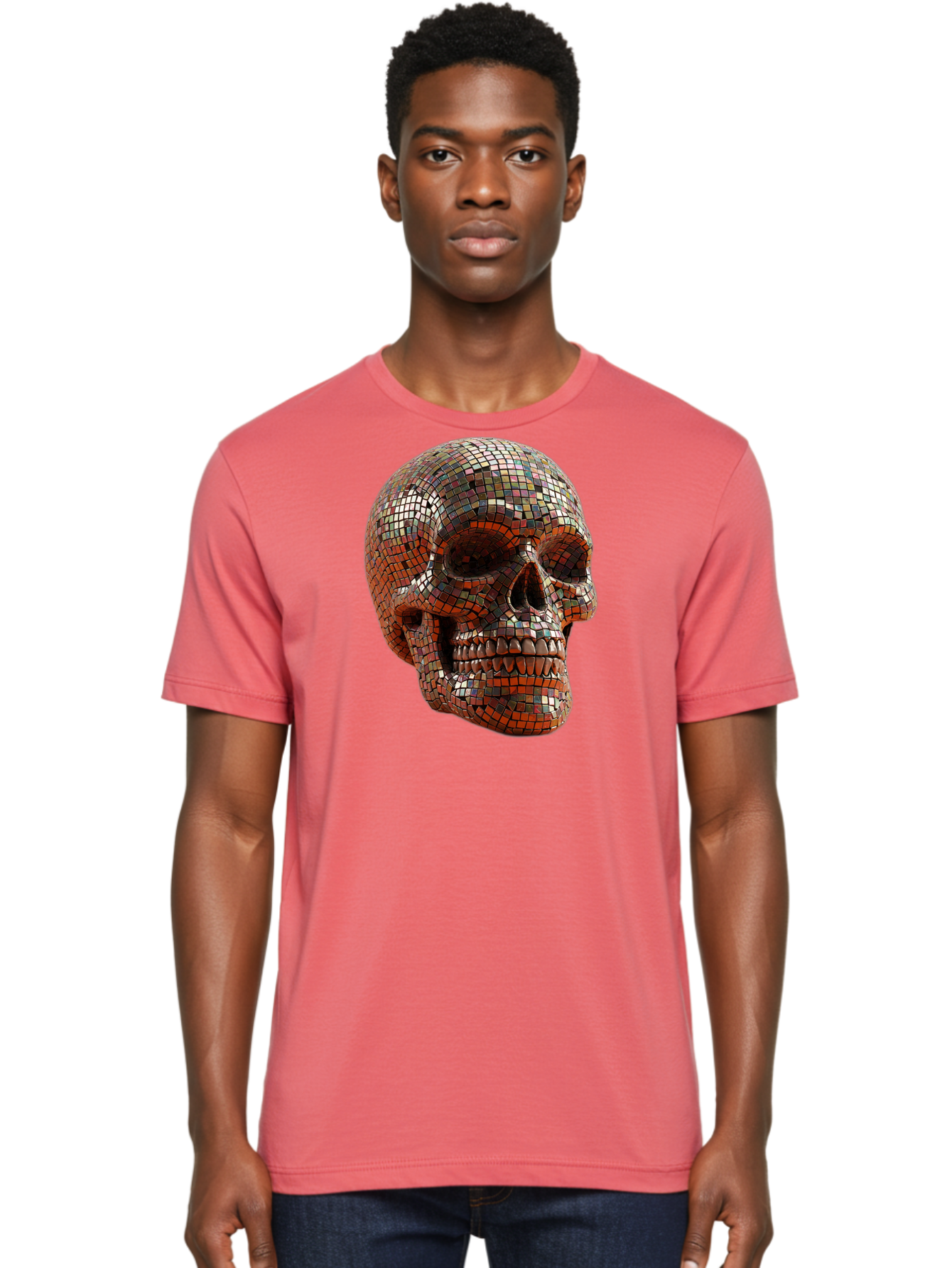 Skull-Mosaic Men'S Graphic Tee, 100% Cotton, Comfortable Casual Summer Wear, Machine Washable, Vintage Camera, Old Camera, Antique Camera, Black Camera, Classic Photography, Photography Equipment, Nostalgic Device, Film Camera, Camera Art Bal326 17
