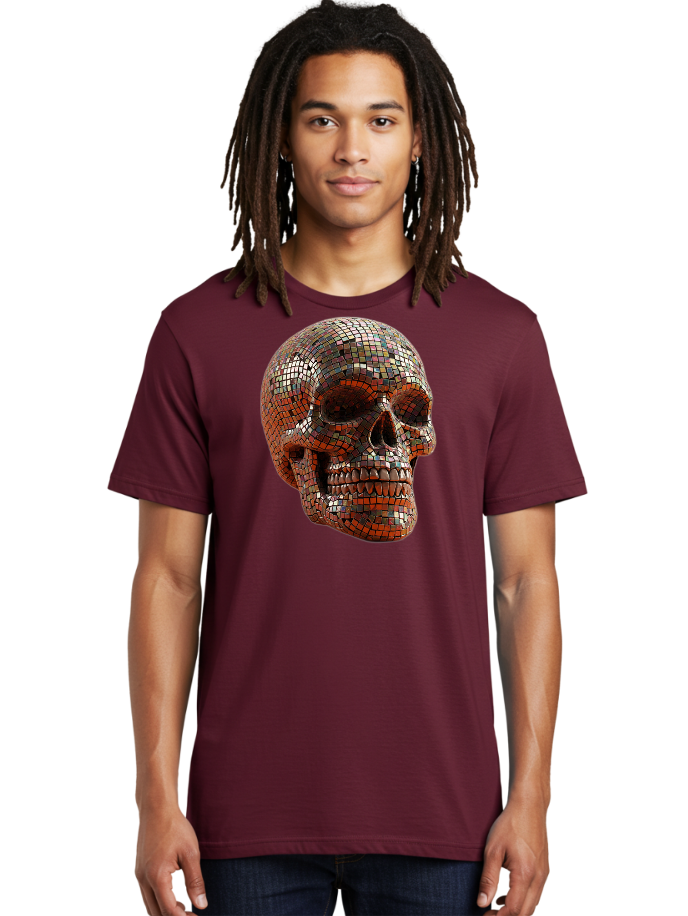 Skull-Mosaic Men'S Graphic Tee, 100% Cotton, Comfortable Casual Summer Wear, Machine Washable, Vintage Camera, Old Camera, Antique Camera, Black Camera, Classic Photography, Photography Equipment, Nostalgic Device, Film Camera, Camera Art Bal326 21