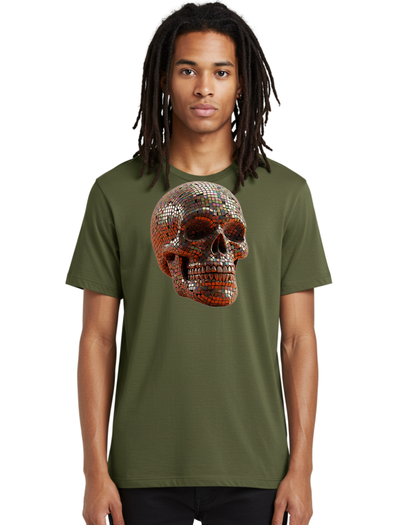 Skull-Mosaic Men'S Graphic Tee, 100% Cotton, Comfortable Casual Summer Wear, Machine Washable, Vintage Camera, Old Camera, Antique Camera, Black Camera, Classic Photography, Photography Equipment, Nostalgic Device, Film Camera, Camera Art Bal326 29