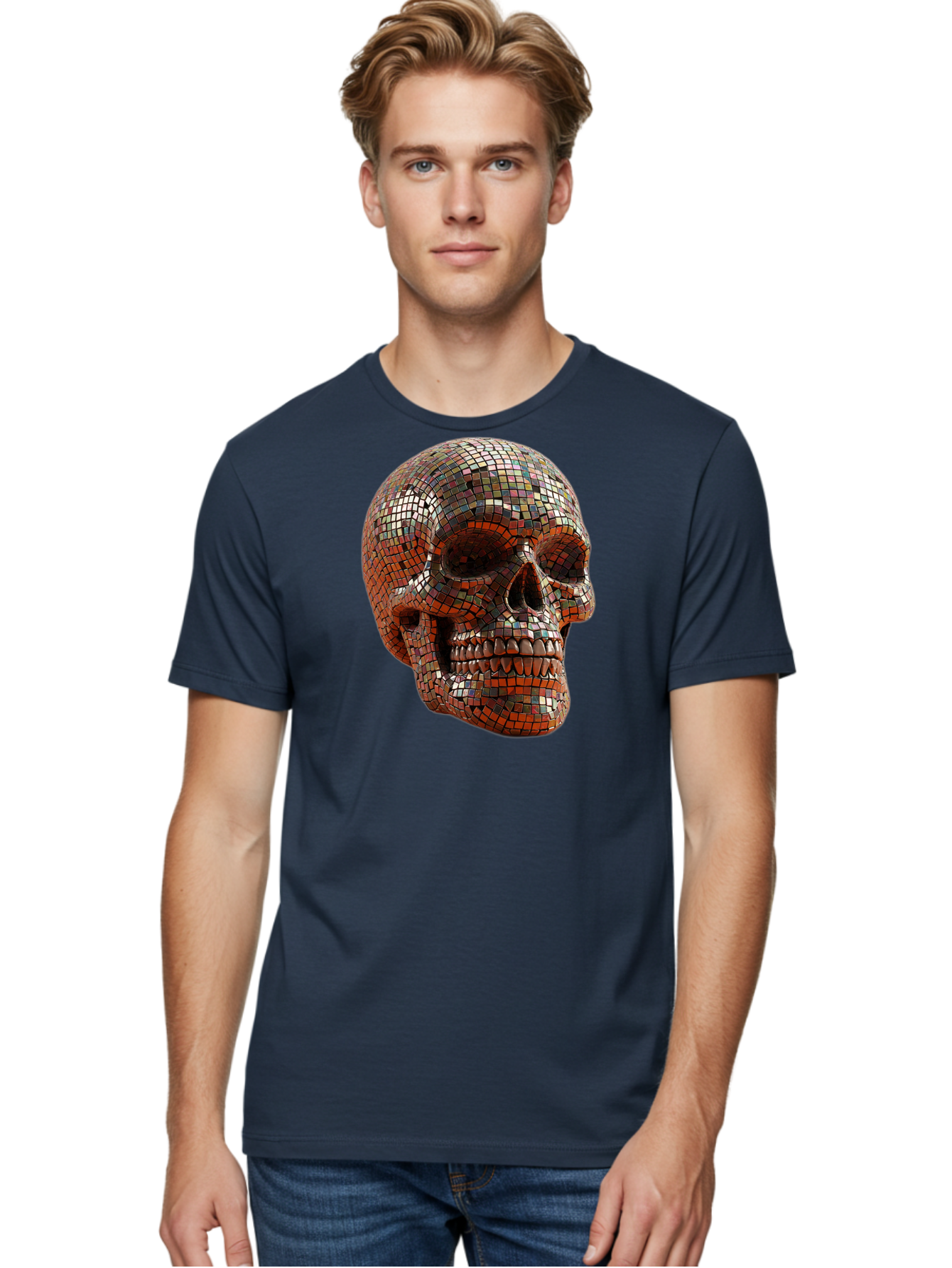 Skull-Mosaic Men'S Graphic Tee, 100% Cotton, Comfortable Casual Summer Wear, Machine Washable, Vintage Camera, Old Camera, Antique Camera, Black Camera, Classic Photography, Photography Equipment, Nostalgic Device, Film Camera, Camera Art Bal326 19