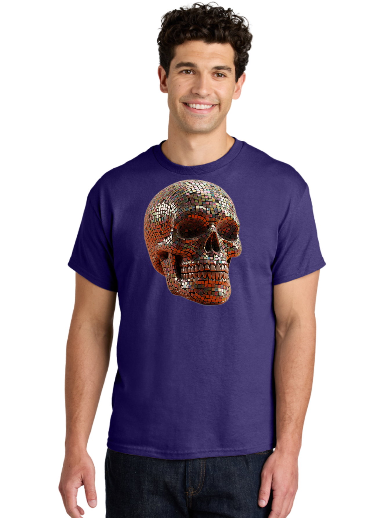 Skull-Mosaic Men'S Graphic Tee, 100% Cotton, Comfortable Casual Summer Wear, Machine Washable, Vintage Camera, Old Camera, Antique Camera, Black Camera, Classic Photography, Photography Equipment, Nostalgic Device, Film Camera, Camera Art Bal326 16