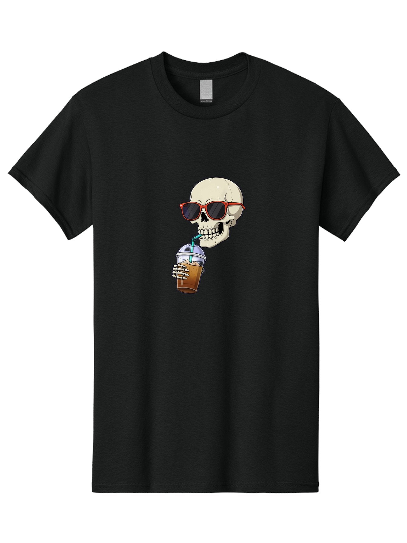 Skull-With-Sunglasses-Drinking Men'S Graphic Tee, 100% Cotton, Comfortable Casual Summer Wear, Machine Washable, Vintage Camera, Old Camera, Antique Camera, Black Camera, Classic Photography, Photography Equipment, Nostalgic Device, Bal327 6