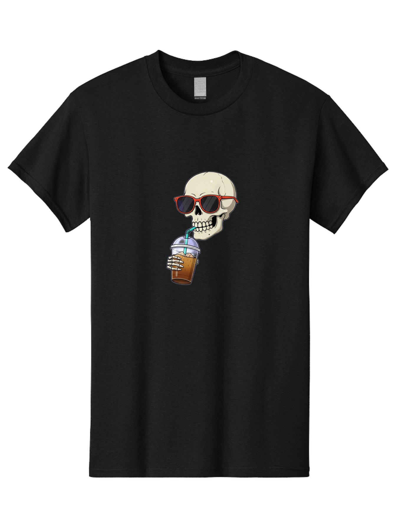 Skull-With-Sunglasses-Drinking Men'S Graphic Tee, 100% Cotton, Comfortable Casual Summer Wear, Machine Washable, Vintage Camera, Old Camera, Antique Camera, Black Camera, Classic Photography, Photography Equipment, Nostalgic Device, Bal327 7