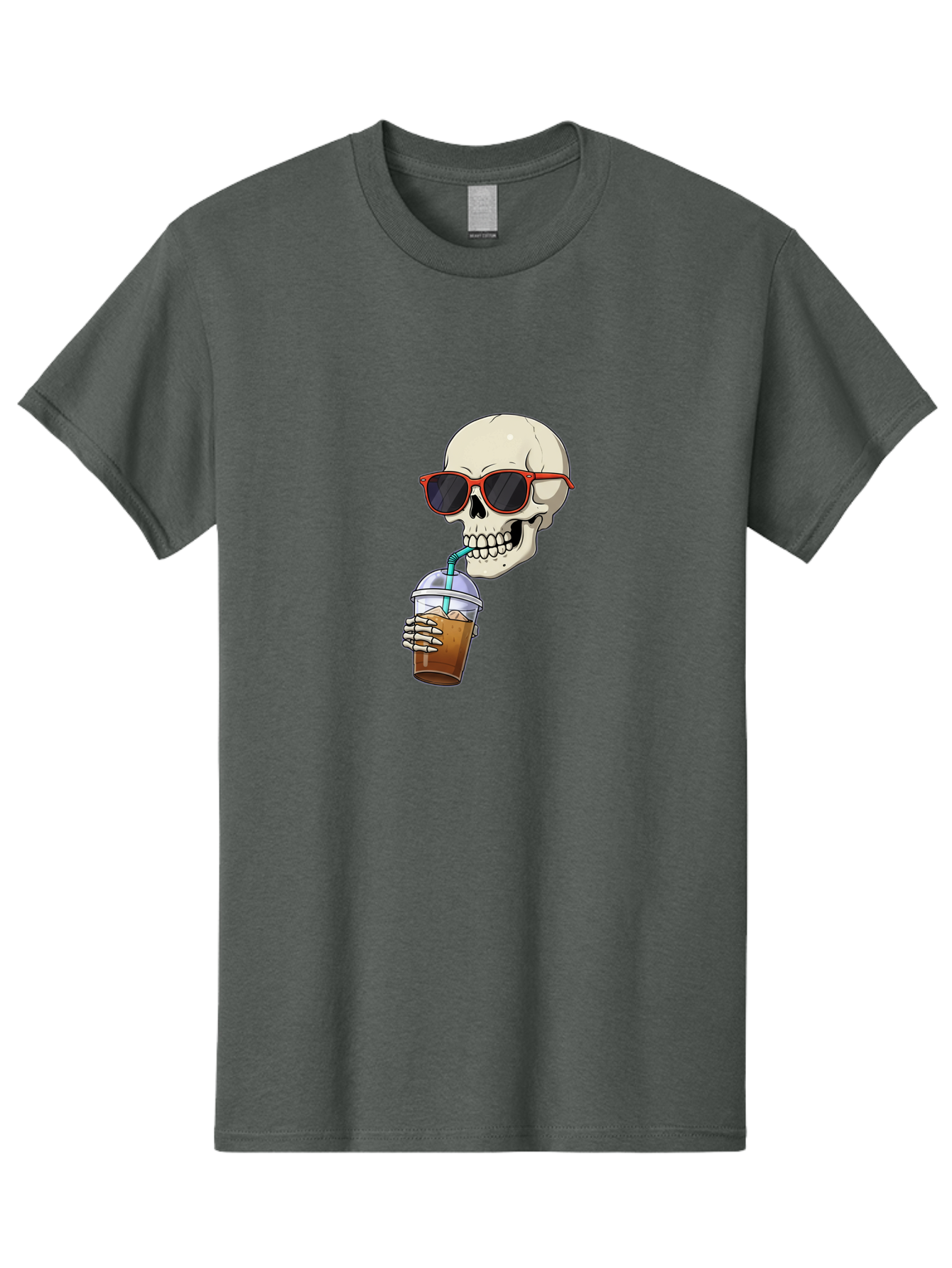 Skull-With-Sunglasses-Drinking Men'S Graphic Tee, 100% Cotton, Comfortable Casual Summer Wear, Machine Washable, Vintage Camera, Old Camera, Antique Camera, Black Camera, Classic Photography, Photography Equipment, Nostalgic Device, Bal327 14