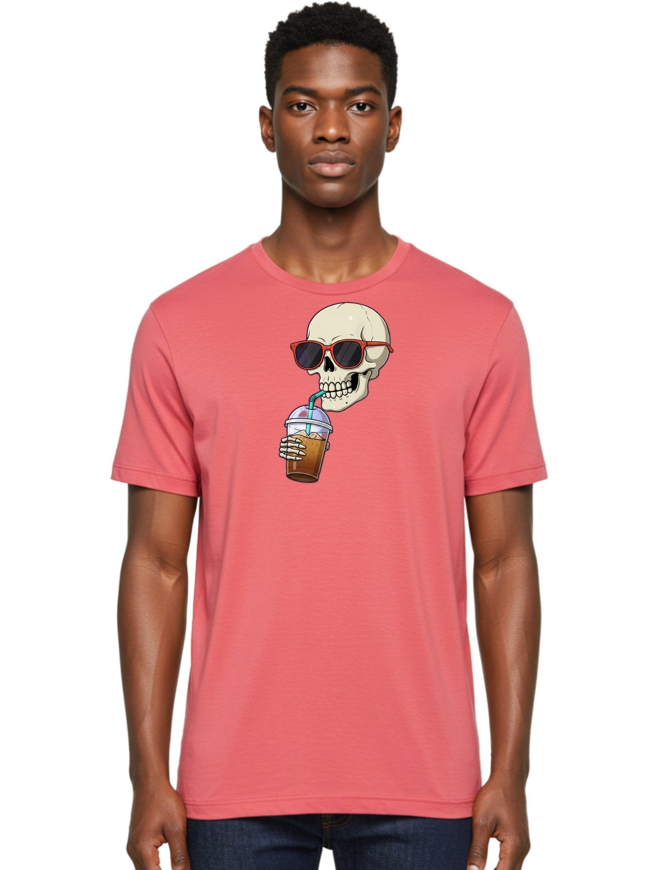Skull-With-Sunglasses-Drinking Men'S Graphic Tee, 100% Cotton, Comfortable Casual Summer Wear, Machine Washable, Vintage Camera, Old Camera, Antique Camera, Black Camera, Classic Photography, Photography Equipment, Nostalgic Device, Bal327 29