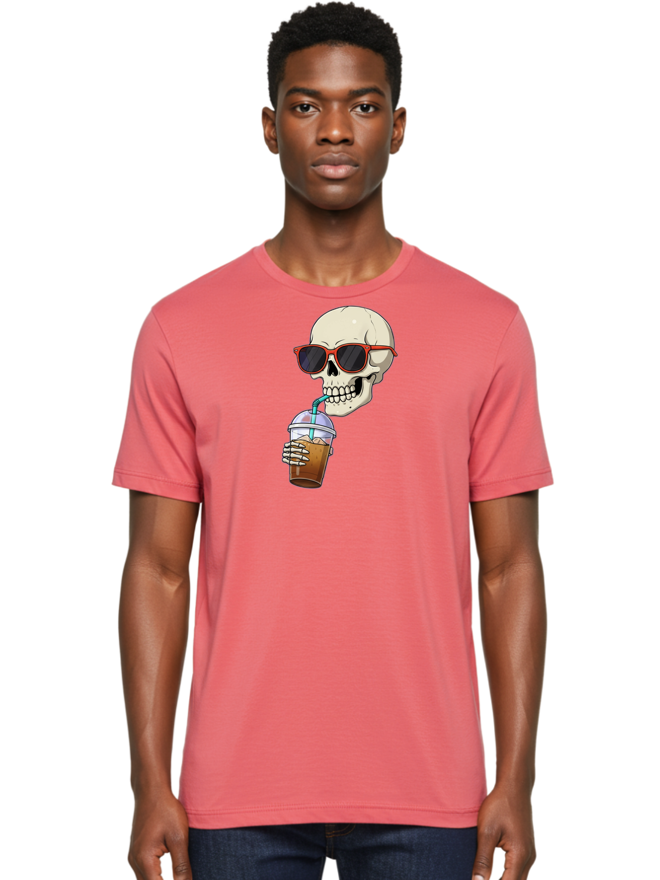 Skull-With-Sunglasses-Drinking Men'S Graphic Tee, 100% Cotton, Comfortable Casual Summer Wear, Machine Washable, Vintage Camera, Old Camera, Antique Camera, Black Camera, Classic Photography, Photography Equipment, Nostalgic Device, Bal327 17
