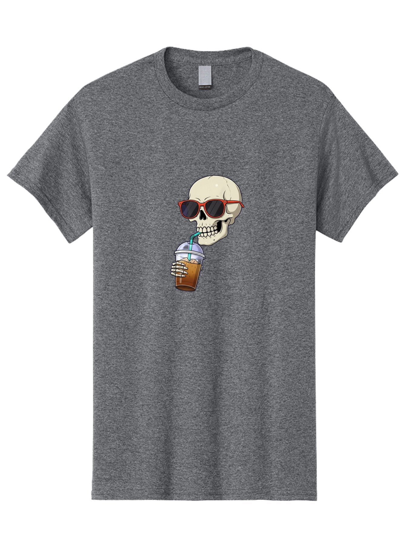 Skull-With-Sunglasses-Drinking Men'S Graphic Tee, 100% Cotton, Comfortable Casual Summer Wear, Machine Washable, Vintage Camera, Old Camera, Antique Camera, Black Camera, Classic Photography, Photography Equipment, Nostalgic Device, Bal327 7