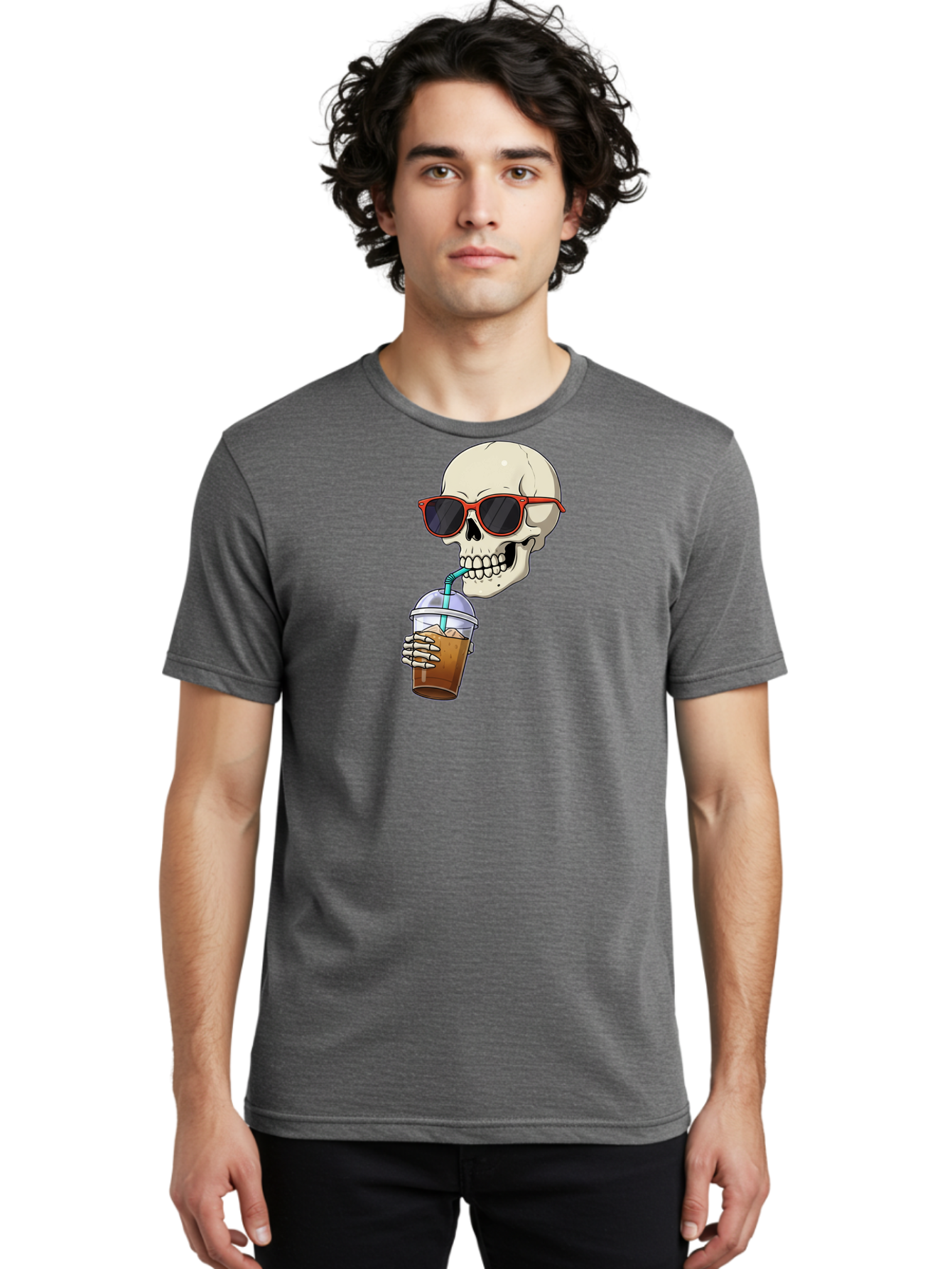 Skull-With-Sunglasses-Drinking Men'S Graphic Tee, 100% Cotton, Comfortable Casual Summer Wear, Machine Washable, Vintage Camera, Old Camera, Antique Camera, Black Camera, Classic Photography, Photography Equipment, Nostalgic Device, Bal327 28