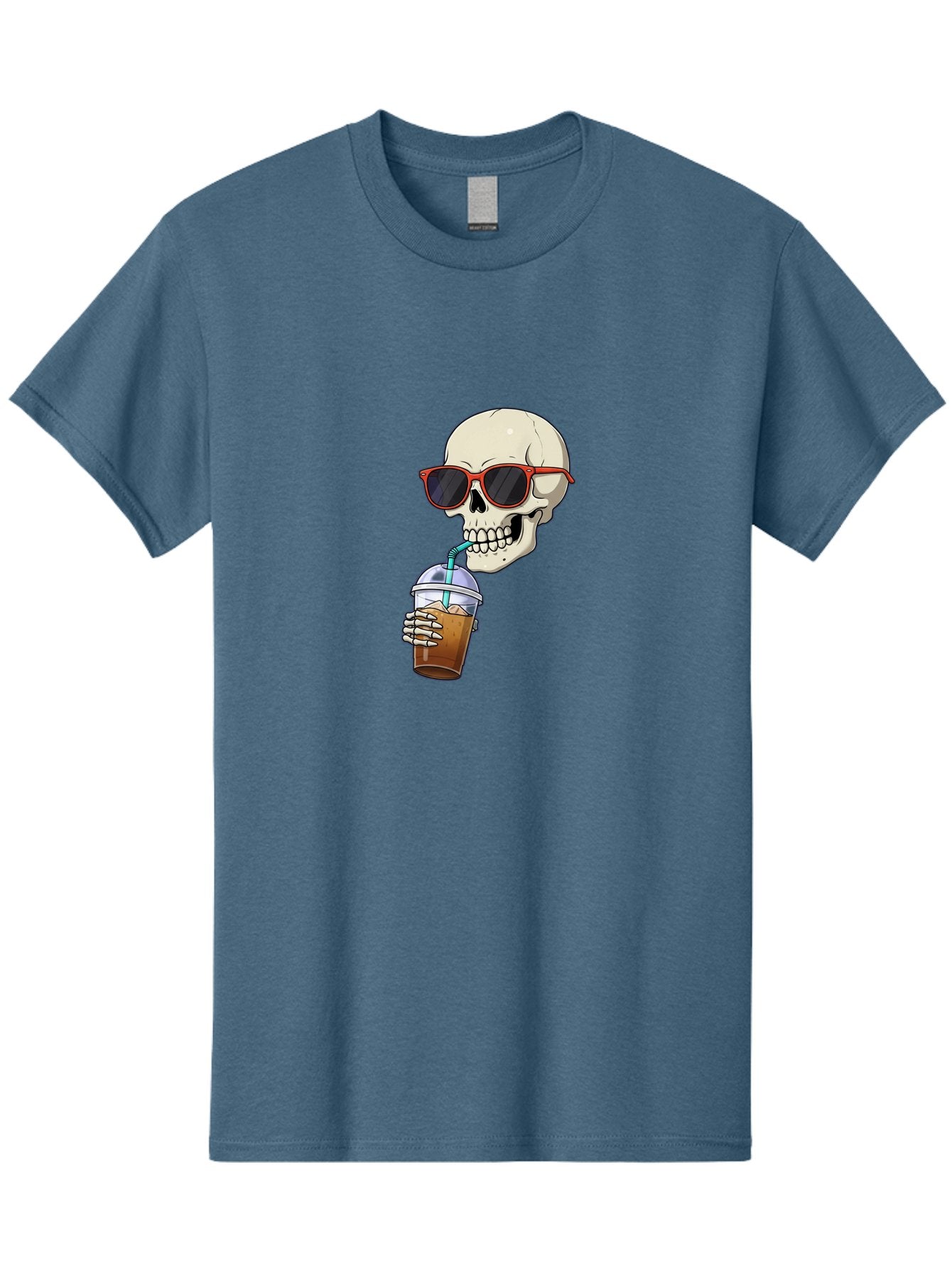 Skull-With-Sunglasses-Drinking Men'S Graphic Tee, 100% Cotton, Comfortable Casual Summer Wear, Machine Washable, Vintage Camera, Old Camera, Antique Camera, Black Camera, Classic Photography, Photography Equipment, Nostalgic Device, Bal327 13